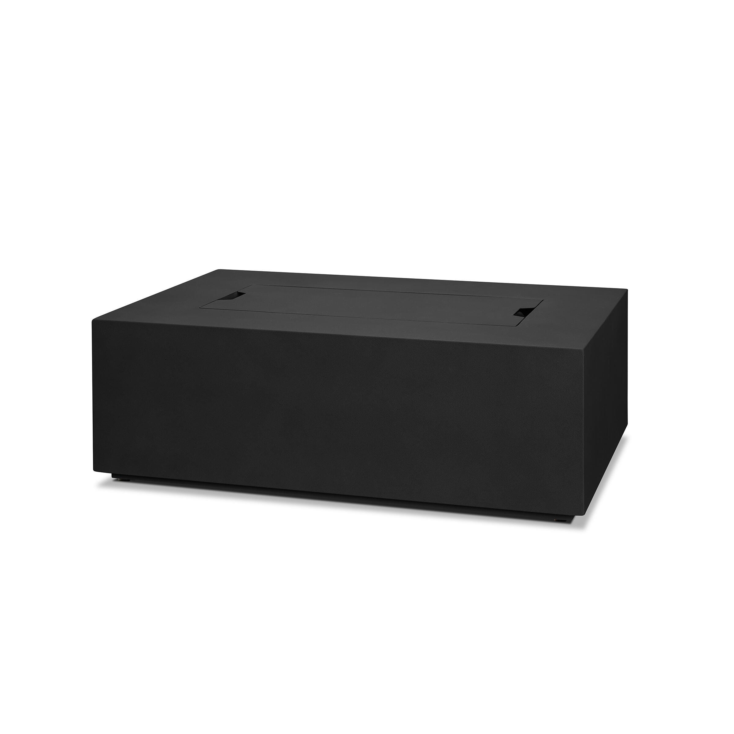 Real Flame Aegean Outdoor Rectangle Fire Pit Table, Black, large