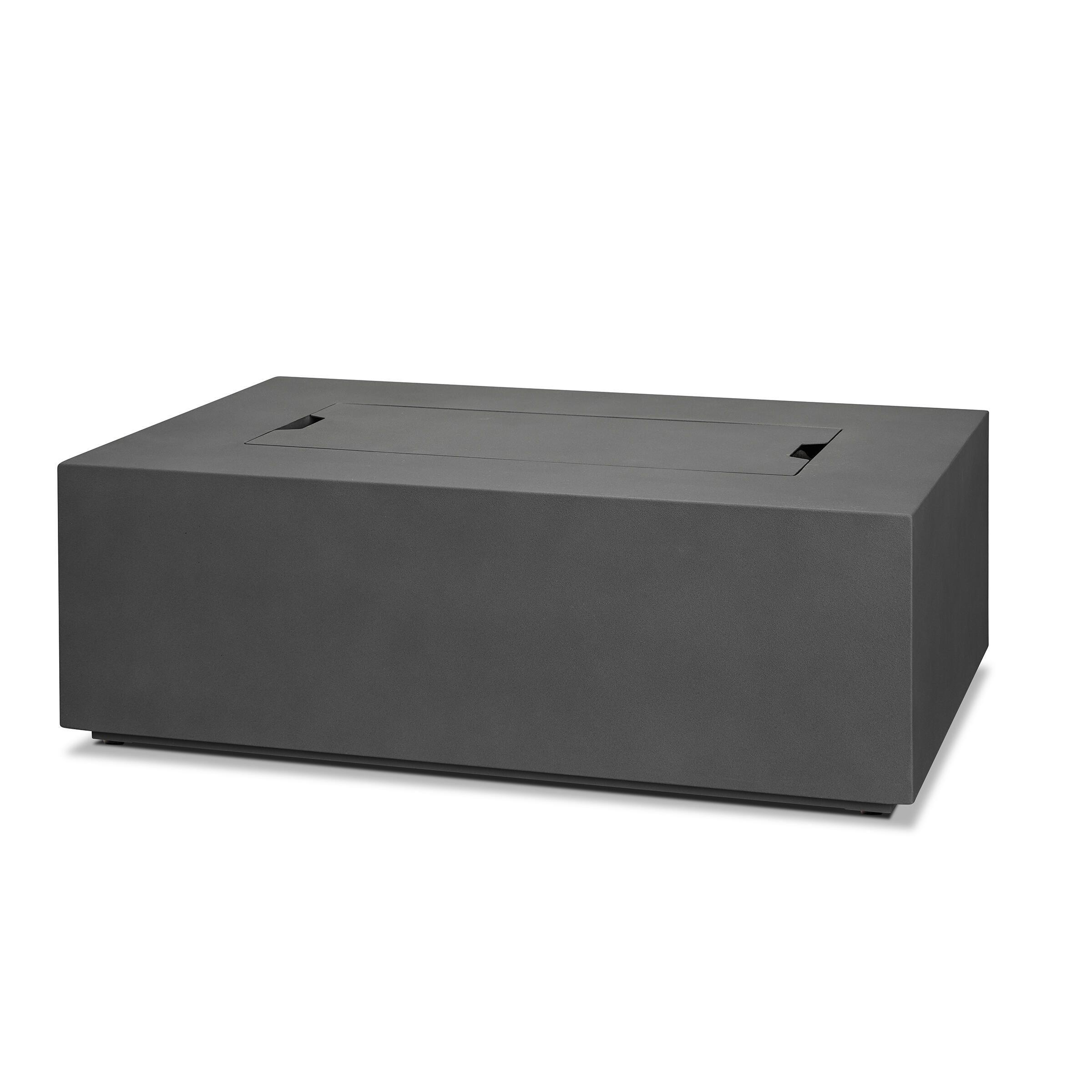 Real Flame Aegean Outdoor Rectangle Fire Pit Table, Weathered Slate, large