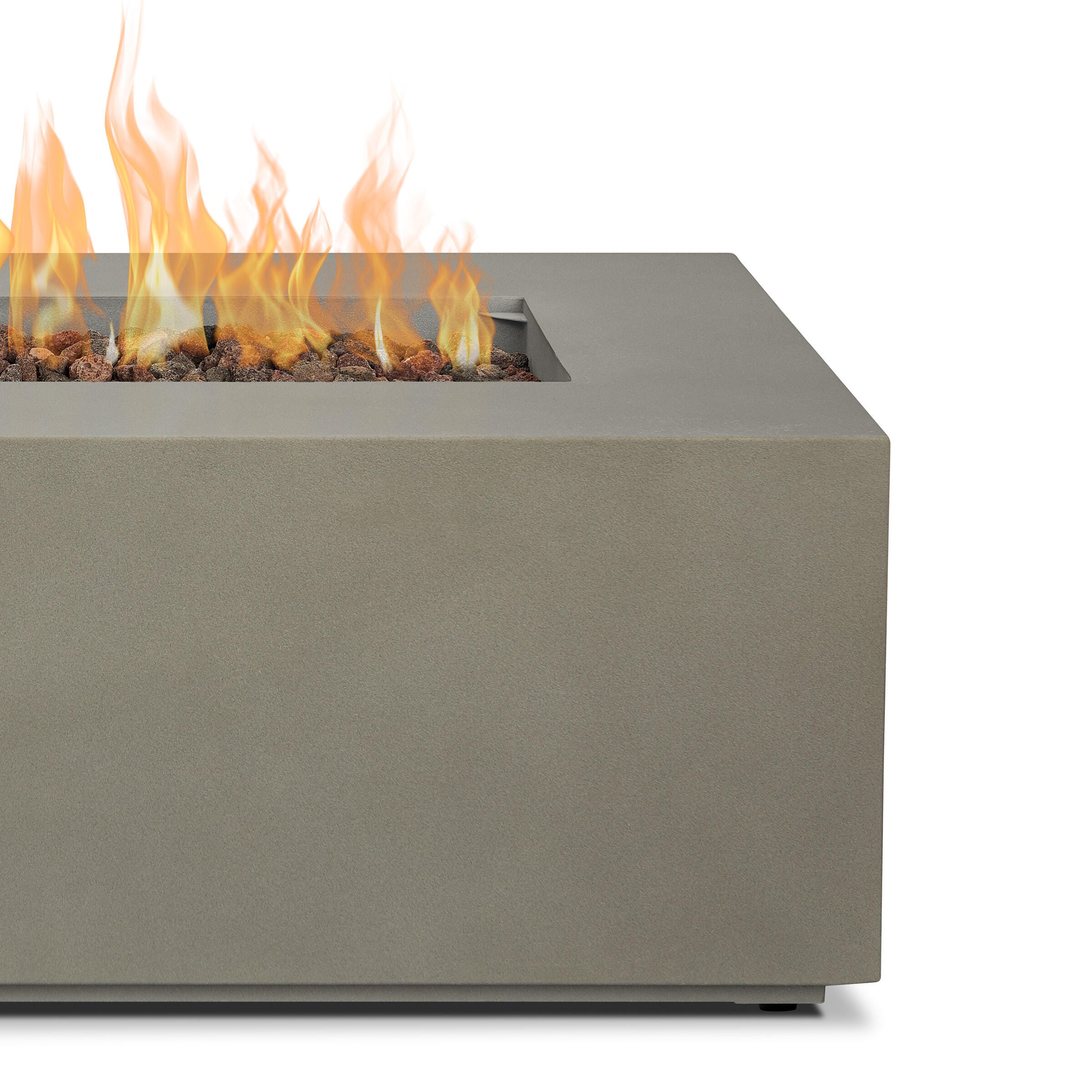 Real Flame Aegean Outdoor Rectangle Fire Pit Table, Mist Gray, large