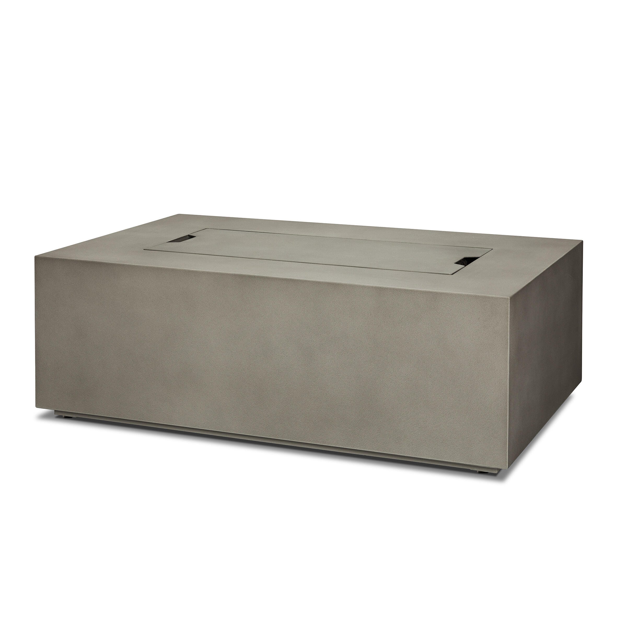 Real Flame Aegean Outdoor Rectangle Fire Pit Table, Mist Gray, large