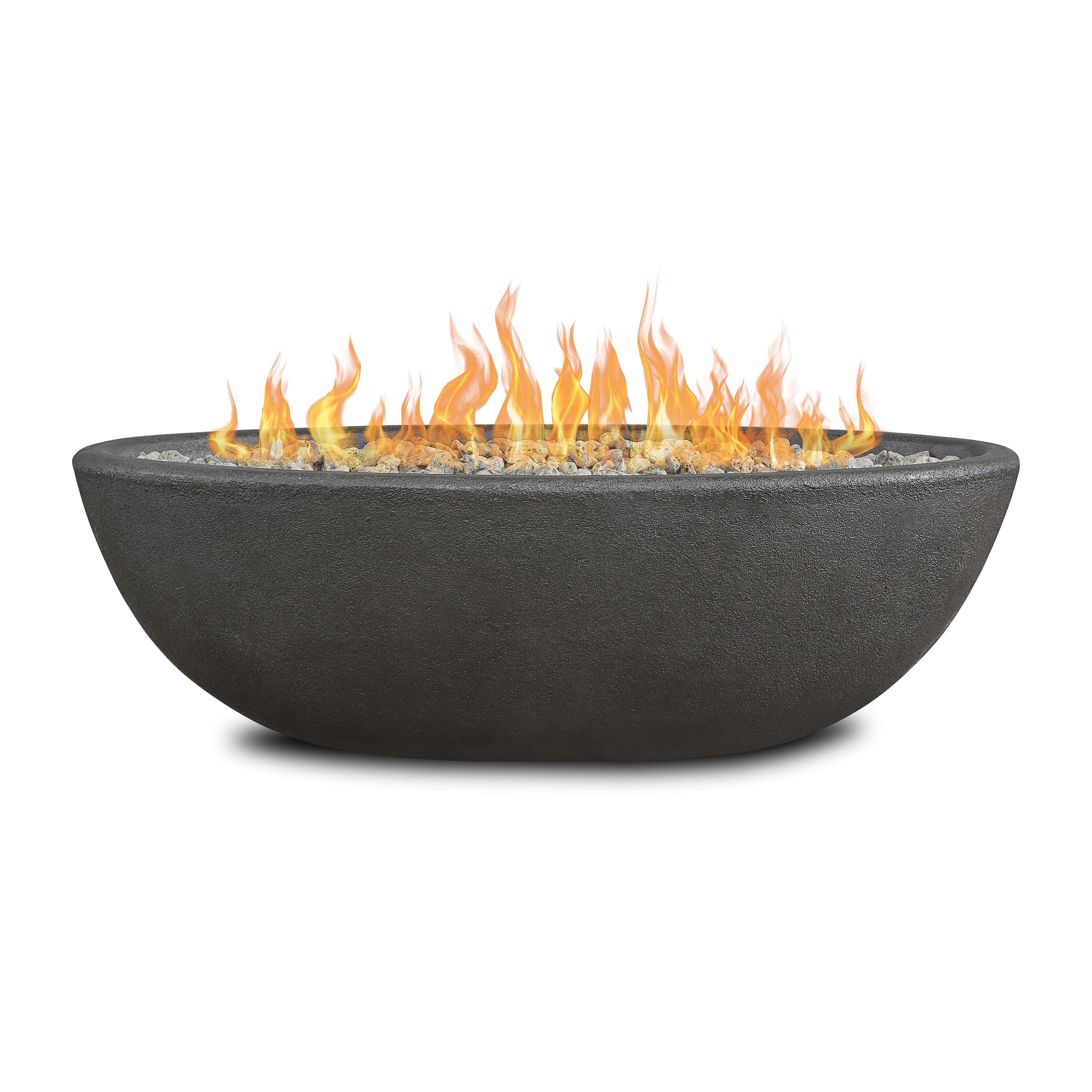 Real Flame Riverside Outdoor Oval Fire Pit Bowl, Shale, large