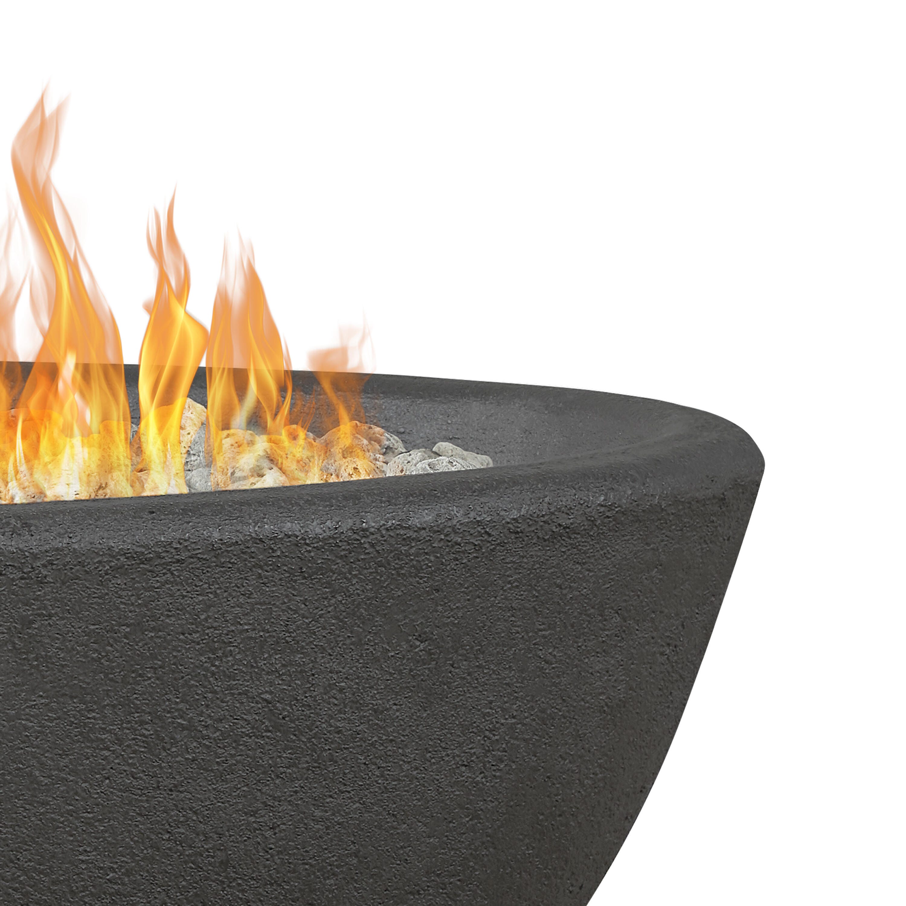 Real Flame Riverside Outdoor Oval Fire Pit Bowl, Shale, large