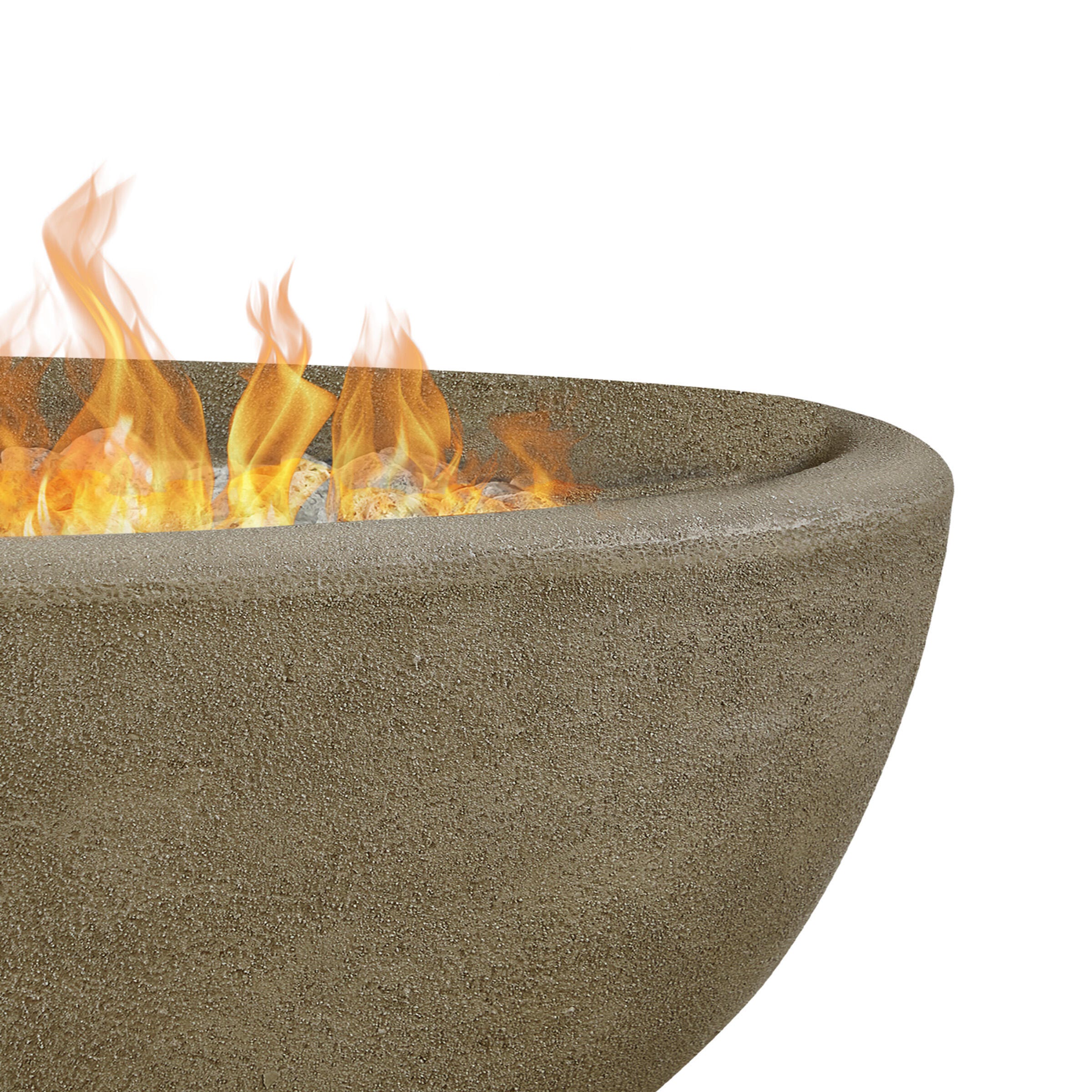 Real Flame Riverside Outdoor Oval Fire Pit Bowl, Glacier Gray, large