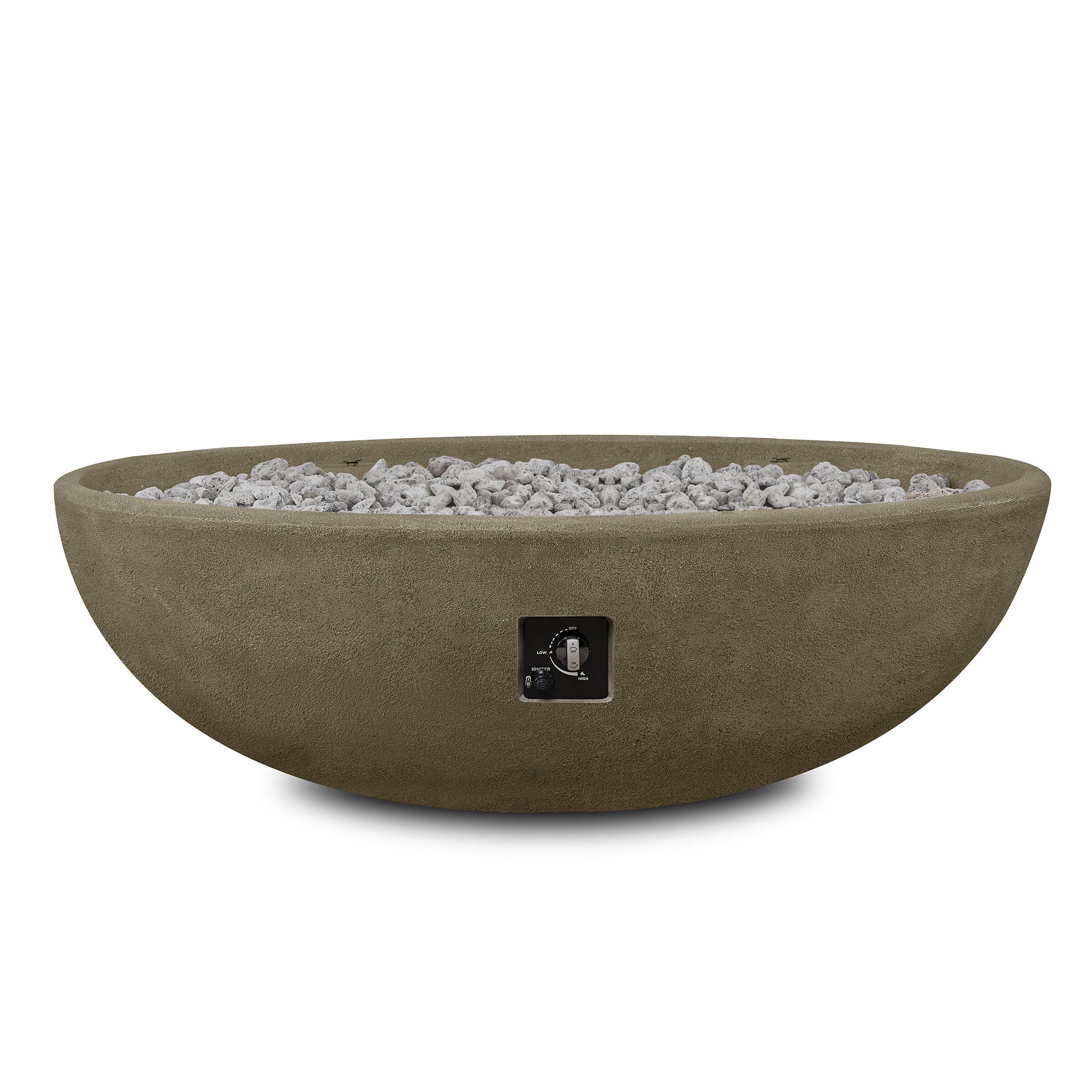Real Flame Riverside Outdoor Oval Fire Pit Bowl, Glacier Gray, large