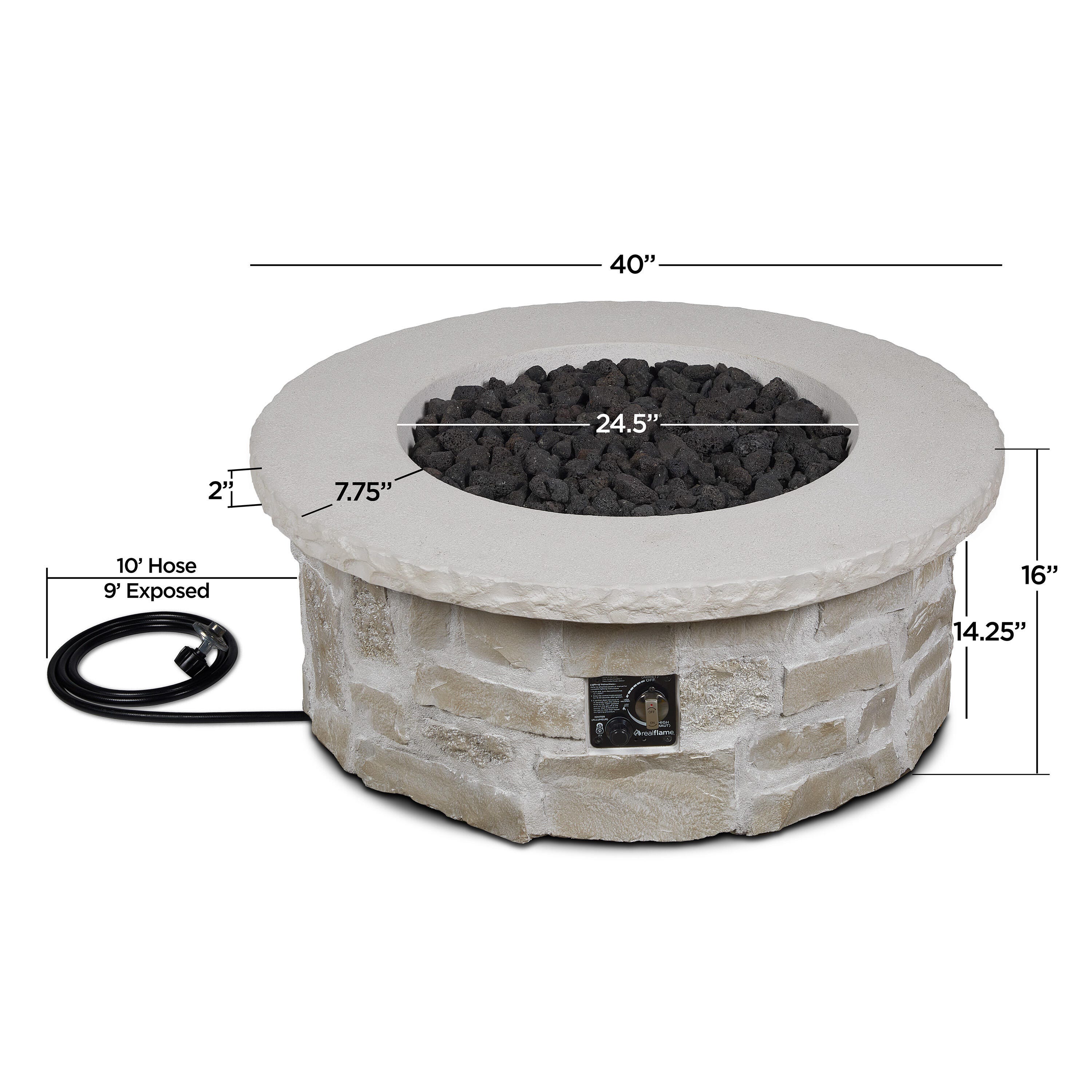 Real Flame Scottsdale Outdoor Fire Pit Table, , large