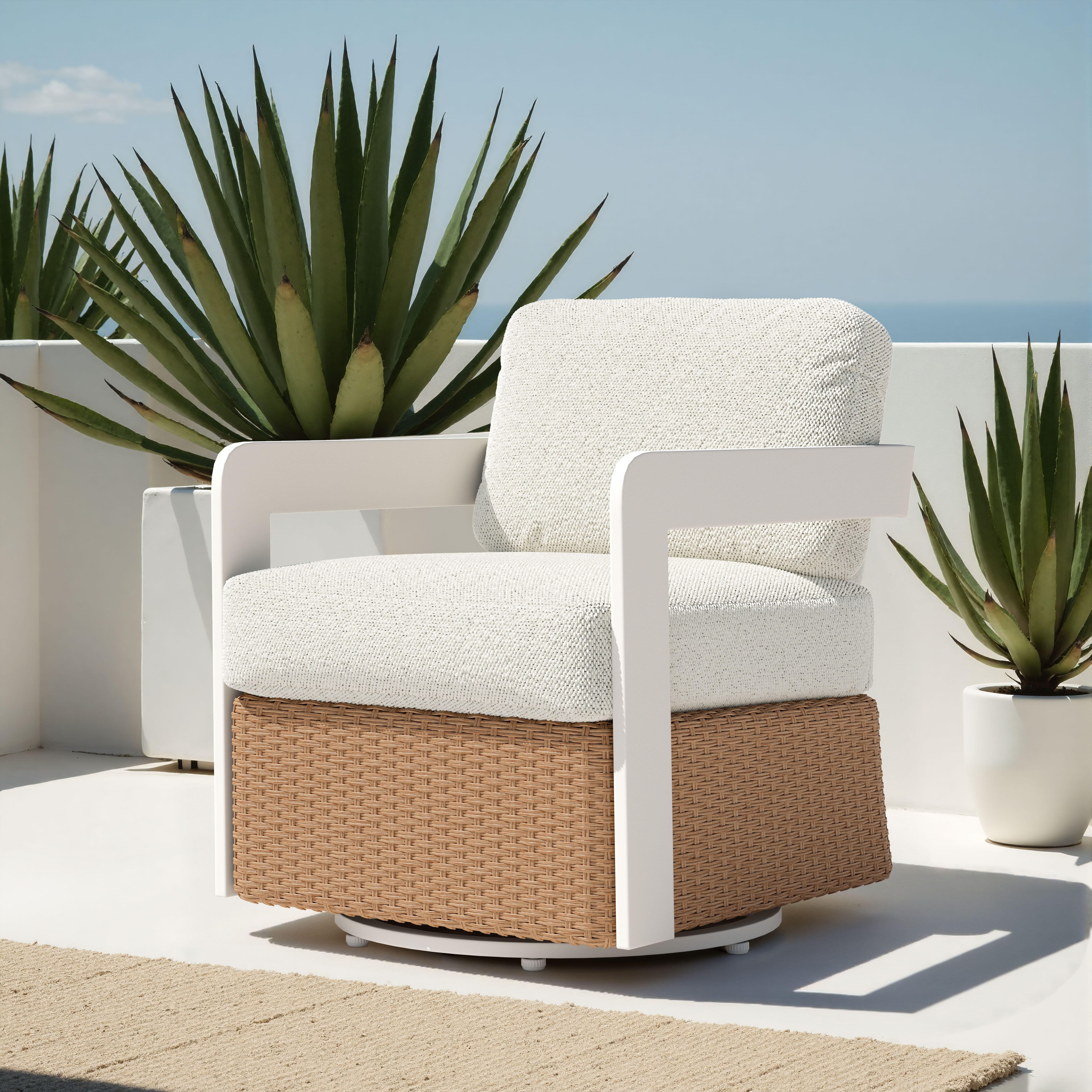 ZUO Gelo Outdoor Swivel Chair, , large