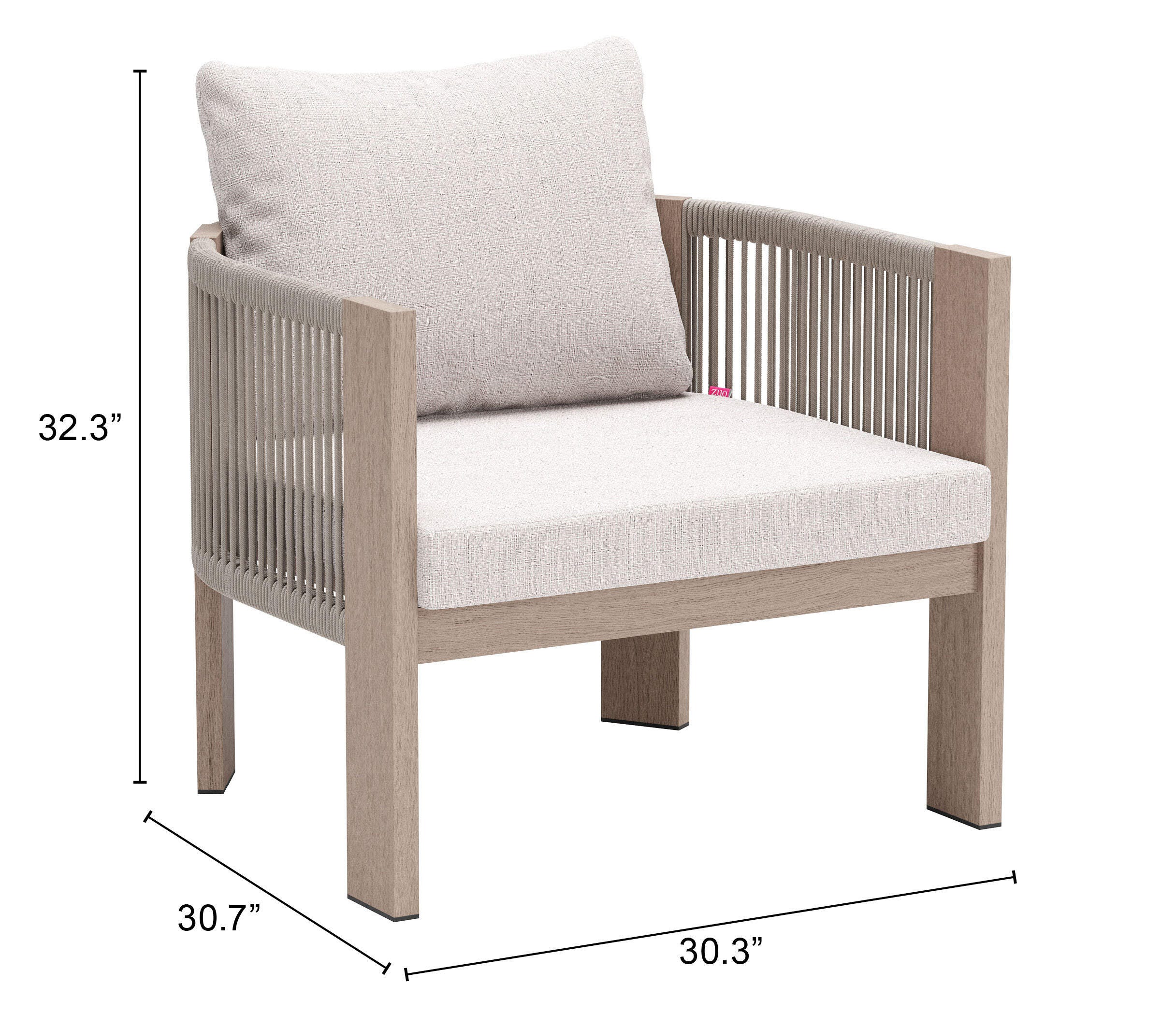 ZUO Rebel Outdoor Lounge Chair, , large