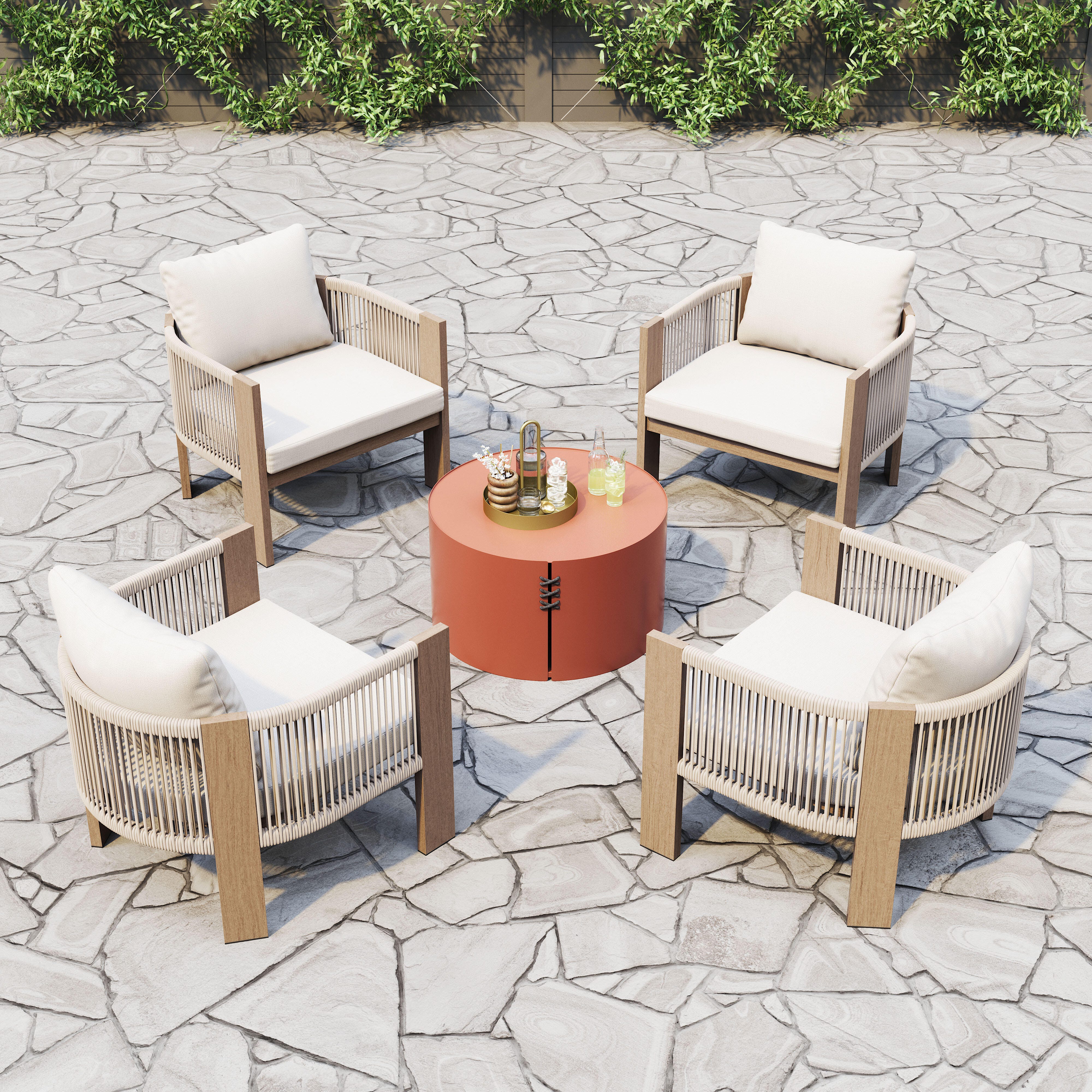 ZUO Rebel Outdoor Lounge Chair, , large