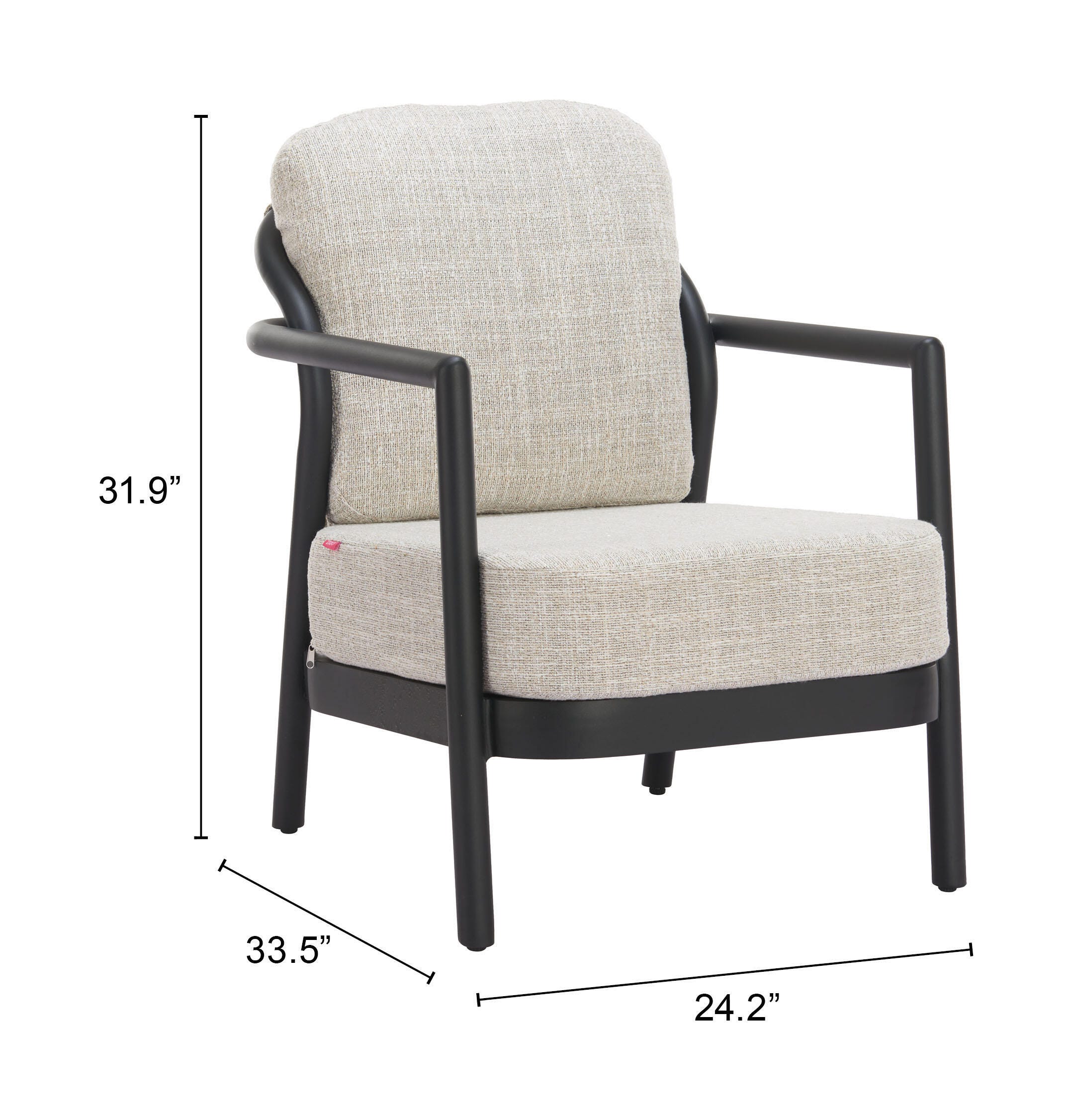 ZUO Rein Outdoor Lounge Chair, , large