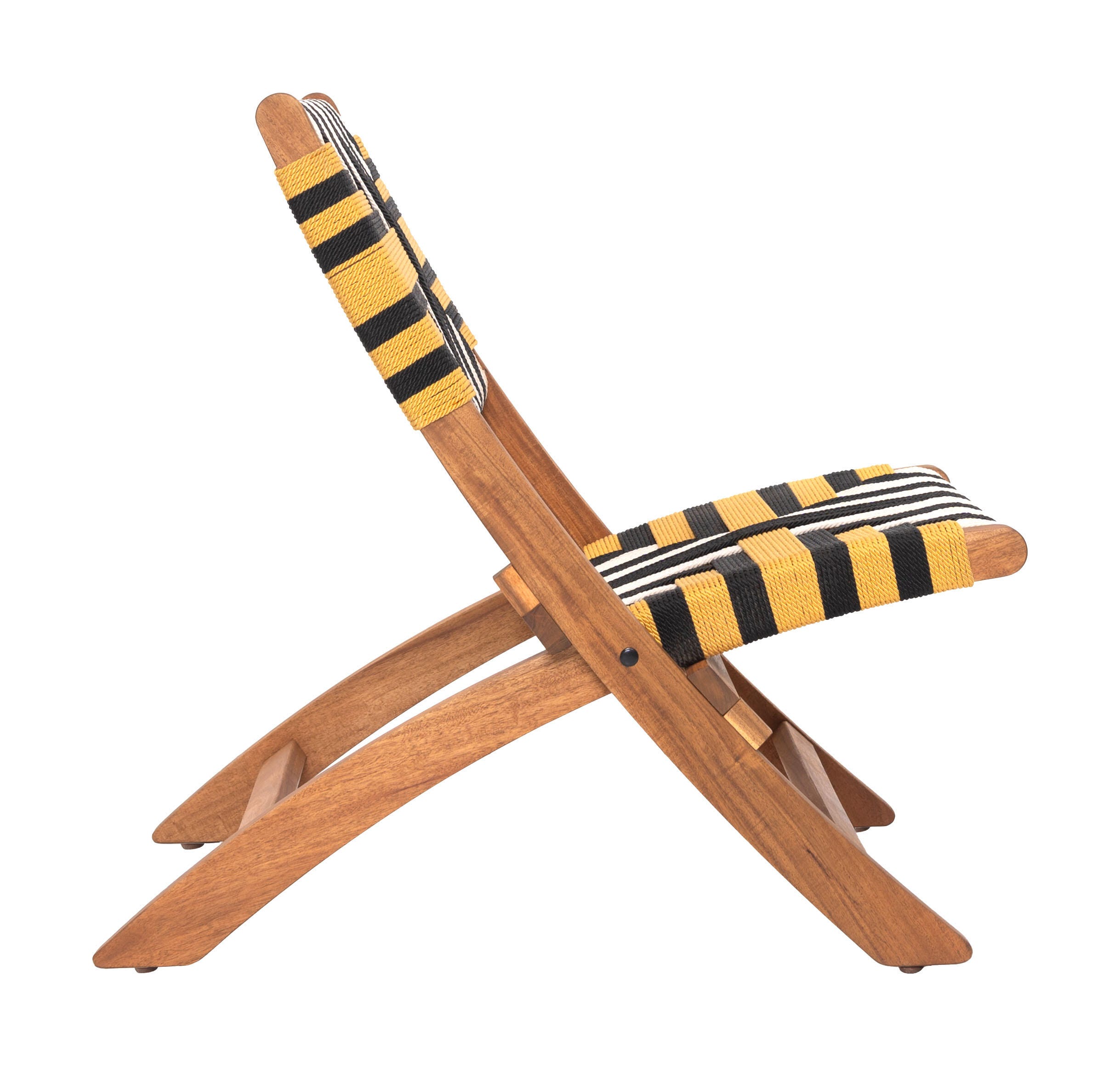ZUO Sunbeam Outdoor Lounge Chair, Yellow/Black, large