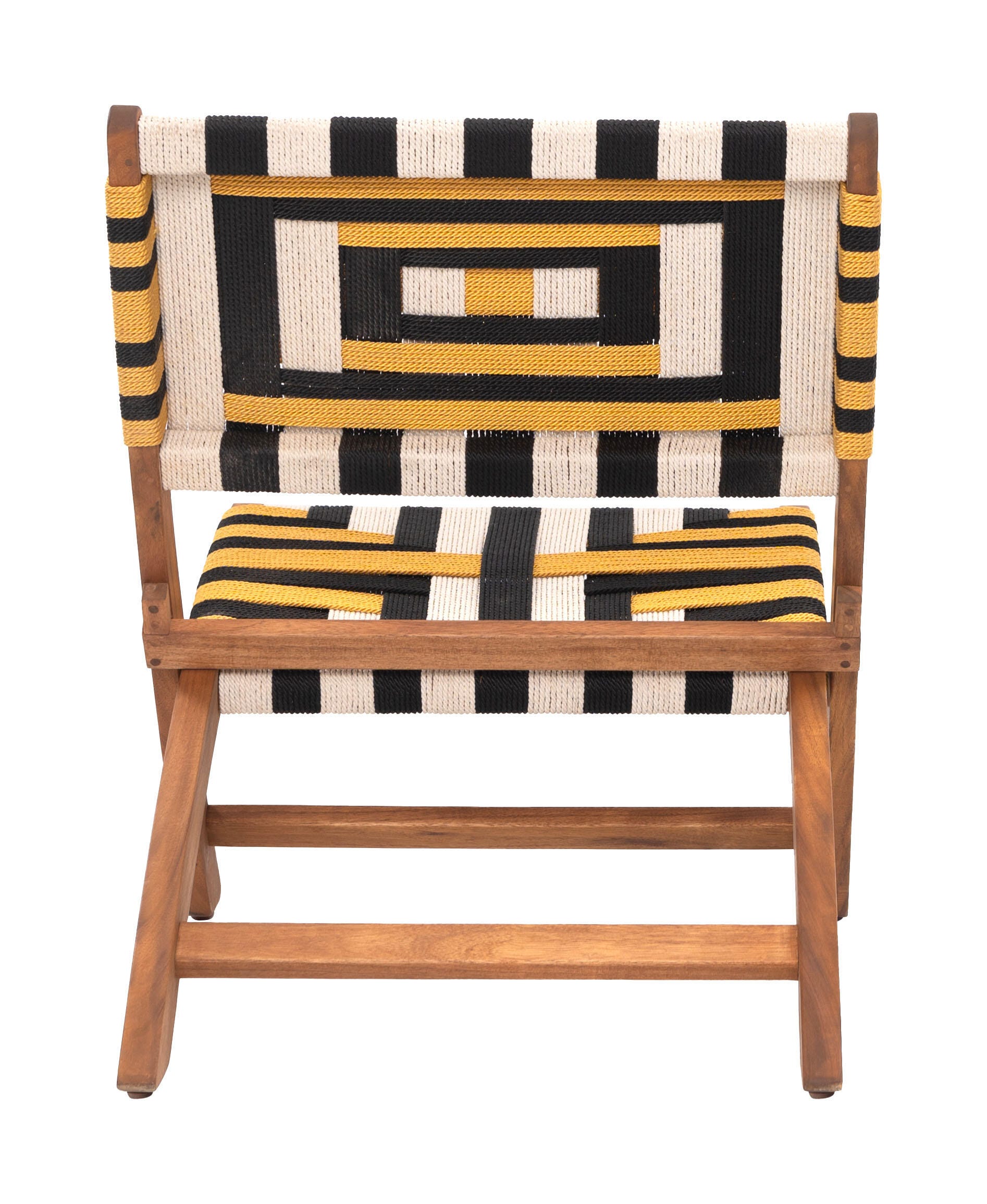 ZUO Sunbeam Outdoor Lounge Chair, Yellow/Black, large