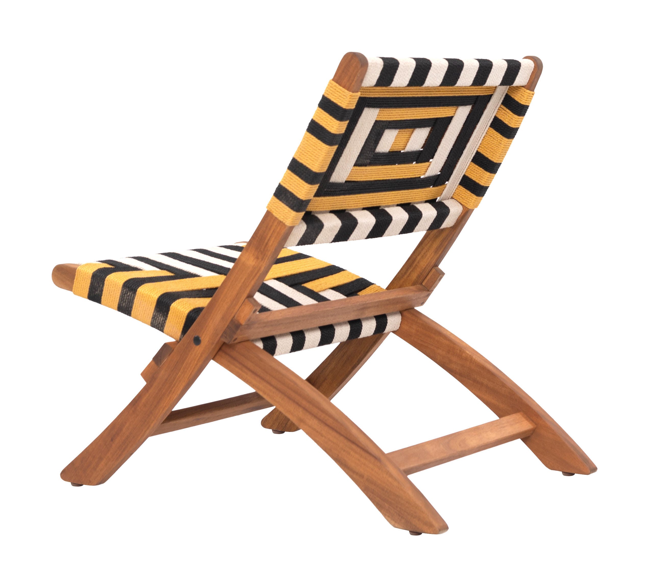 ZUO Sunbeam Outdoor Lounge Chair, Yellow/Black, large