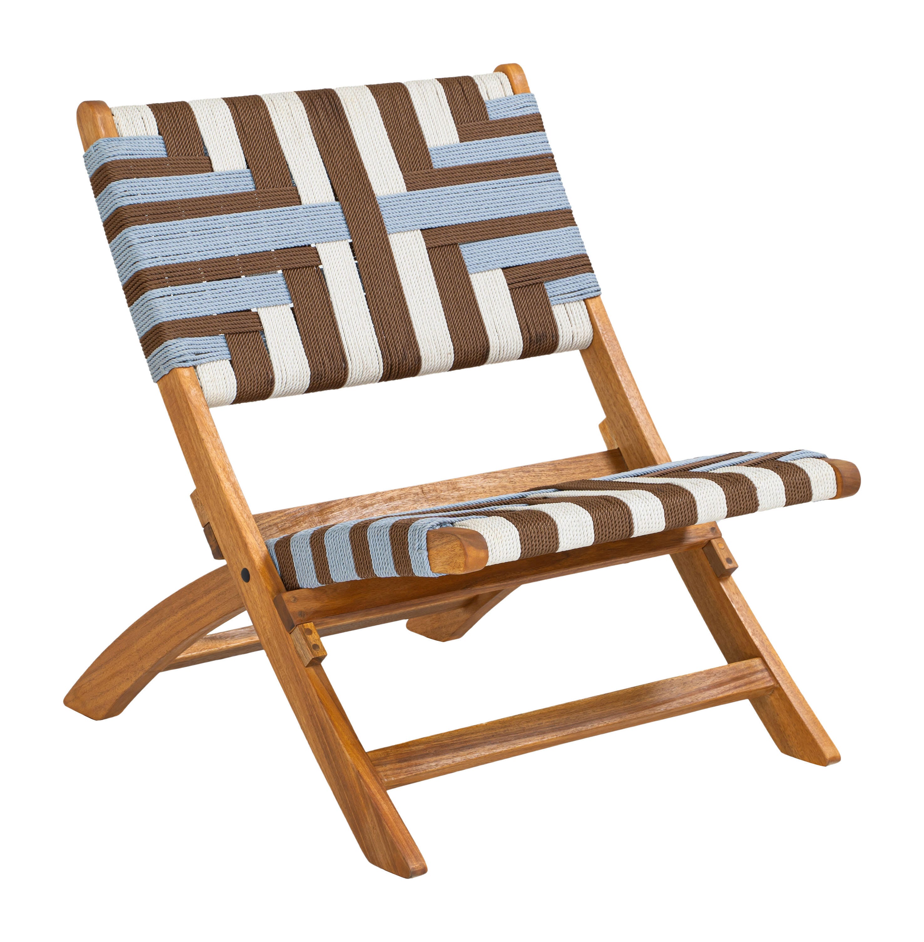 ZUO Sunbeam Outdoor Lounge Chair, Blue/Brown, large