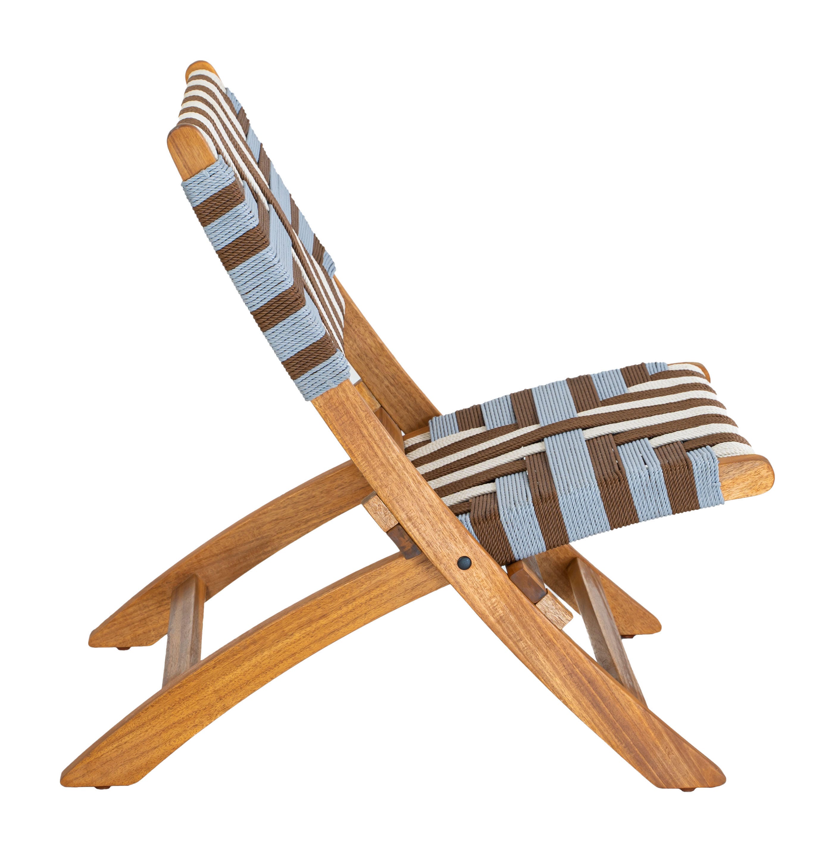 ZUO Sunbeam Outdoor Lounge Chair, Blue/Brown, large