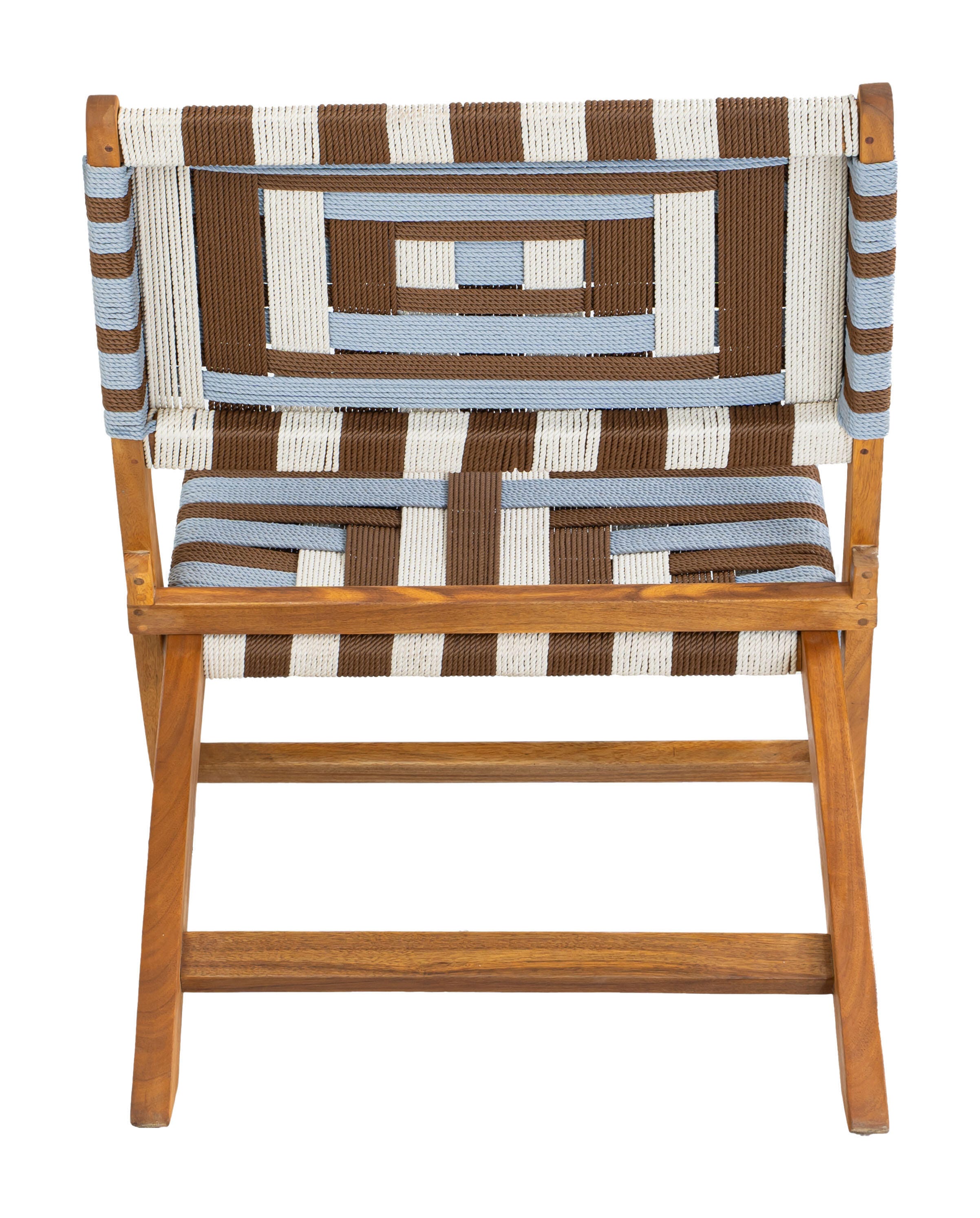 ZUO Sunbeam Outdoor Lounge Chair, Blue/Brown, large