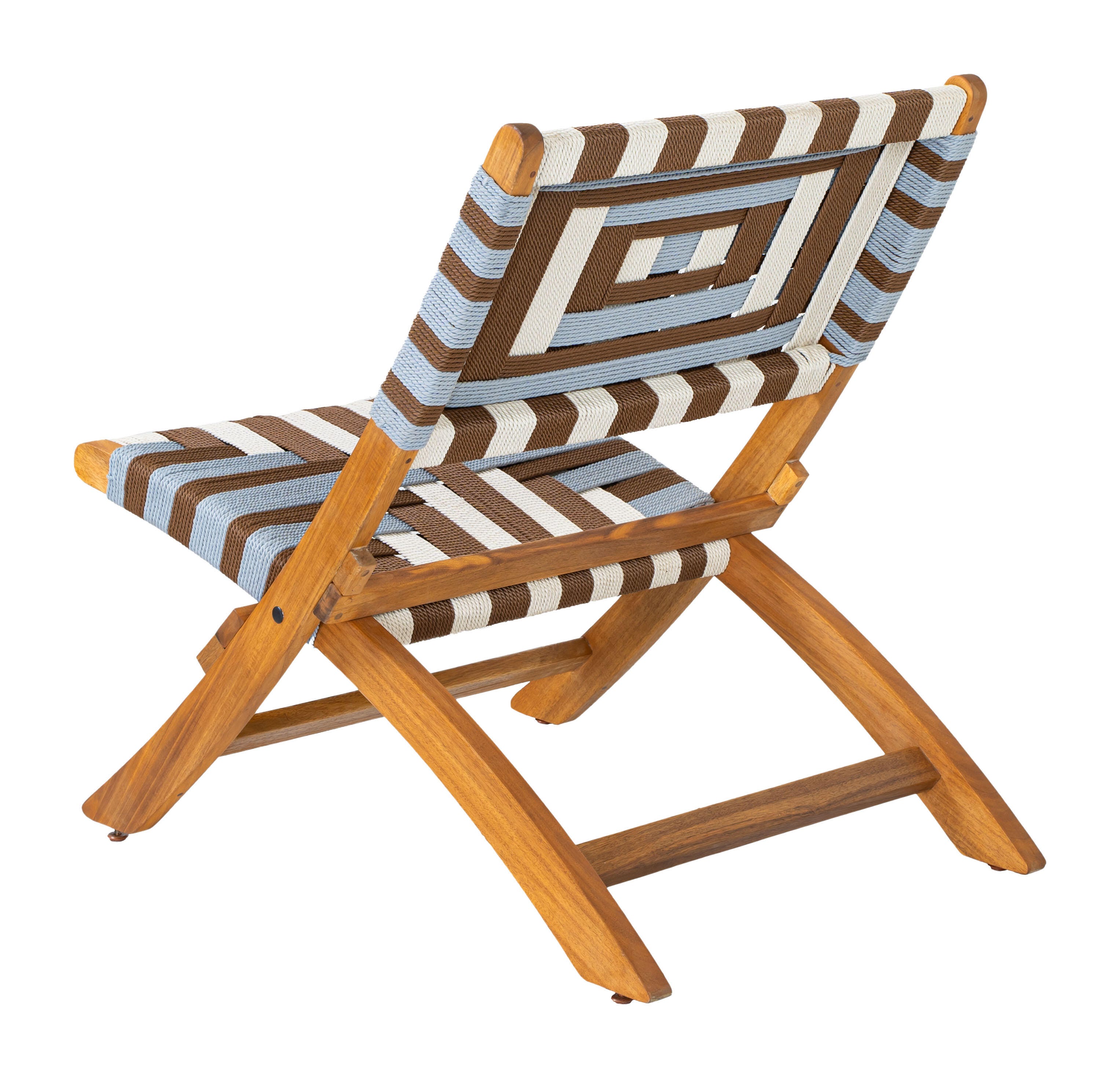 ZUO Sunbeam Outdoor Lounge Chair, Blue/Brown, large