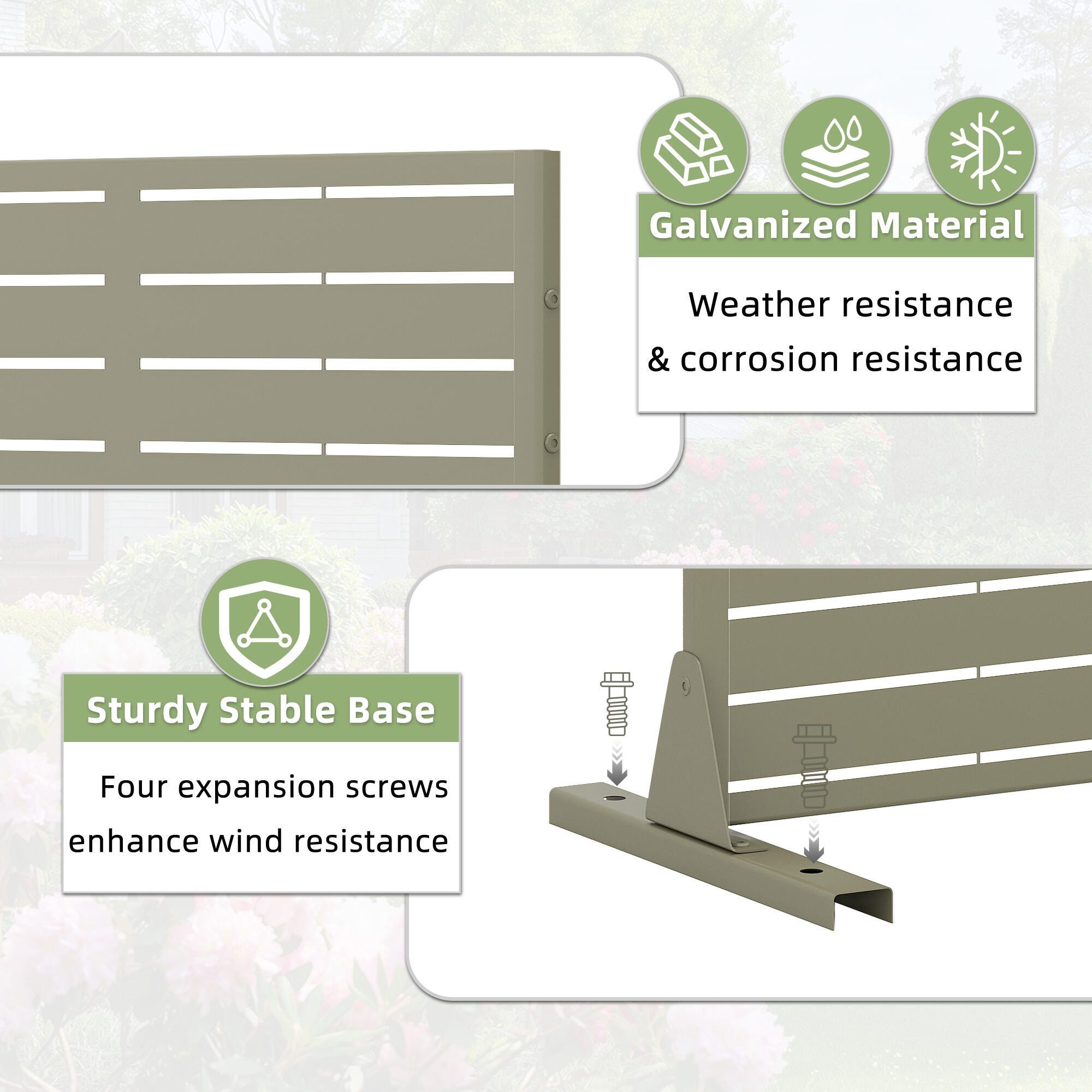 Dovelina TranquilBreeze 72" Outdoor Privacy Screen, Green, large