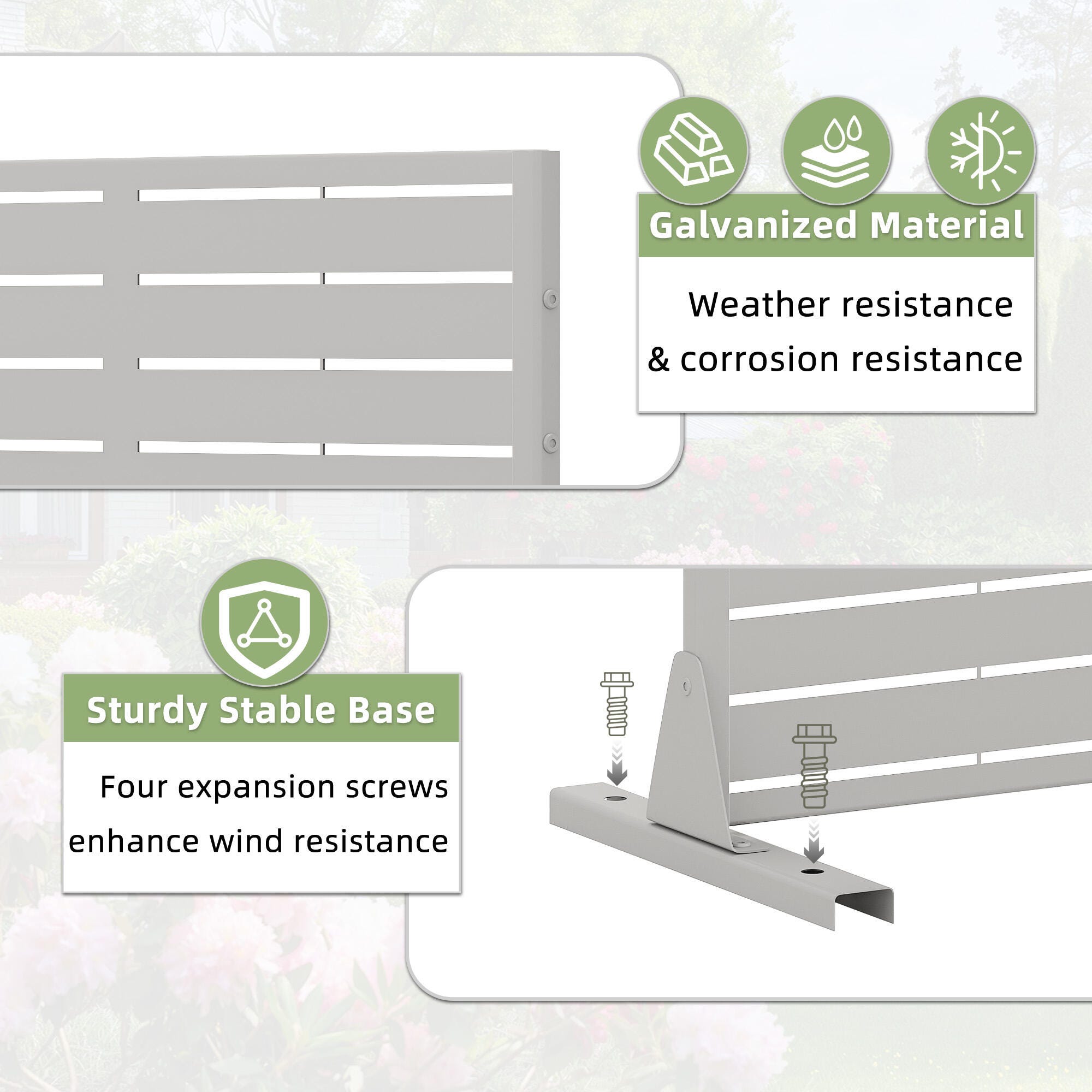 Dovelina TranquilBreeze 72" Outdoor Privacy Screen, Gray, large