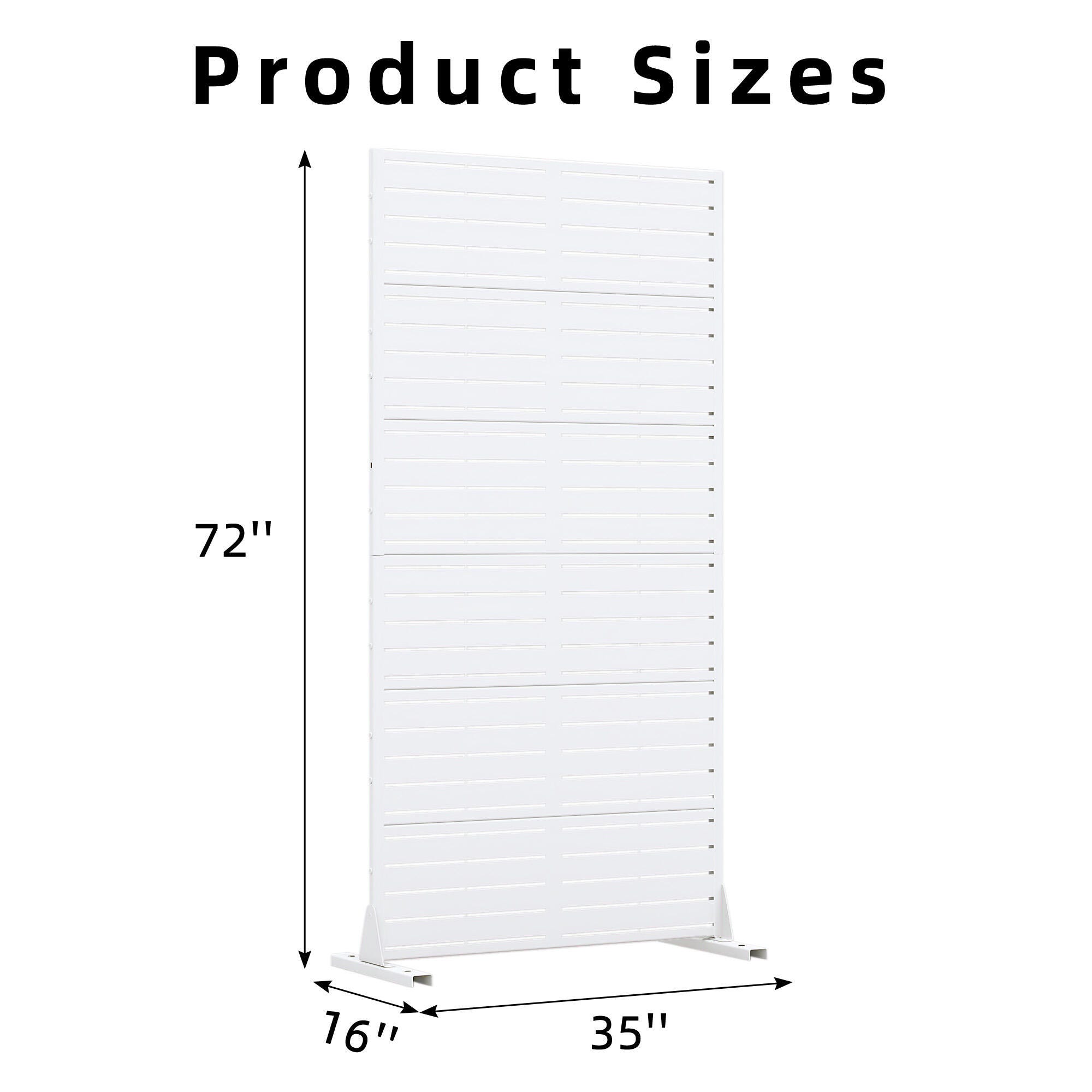 Dovelina TranquilBreeze 72" Outdoor Privacy Screen, White, large