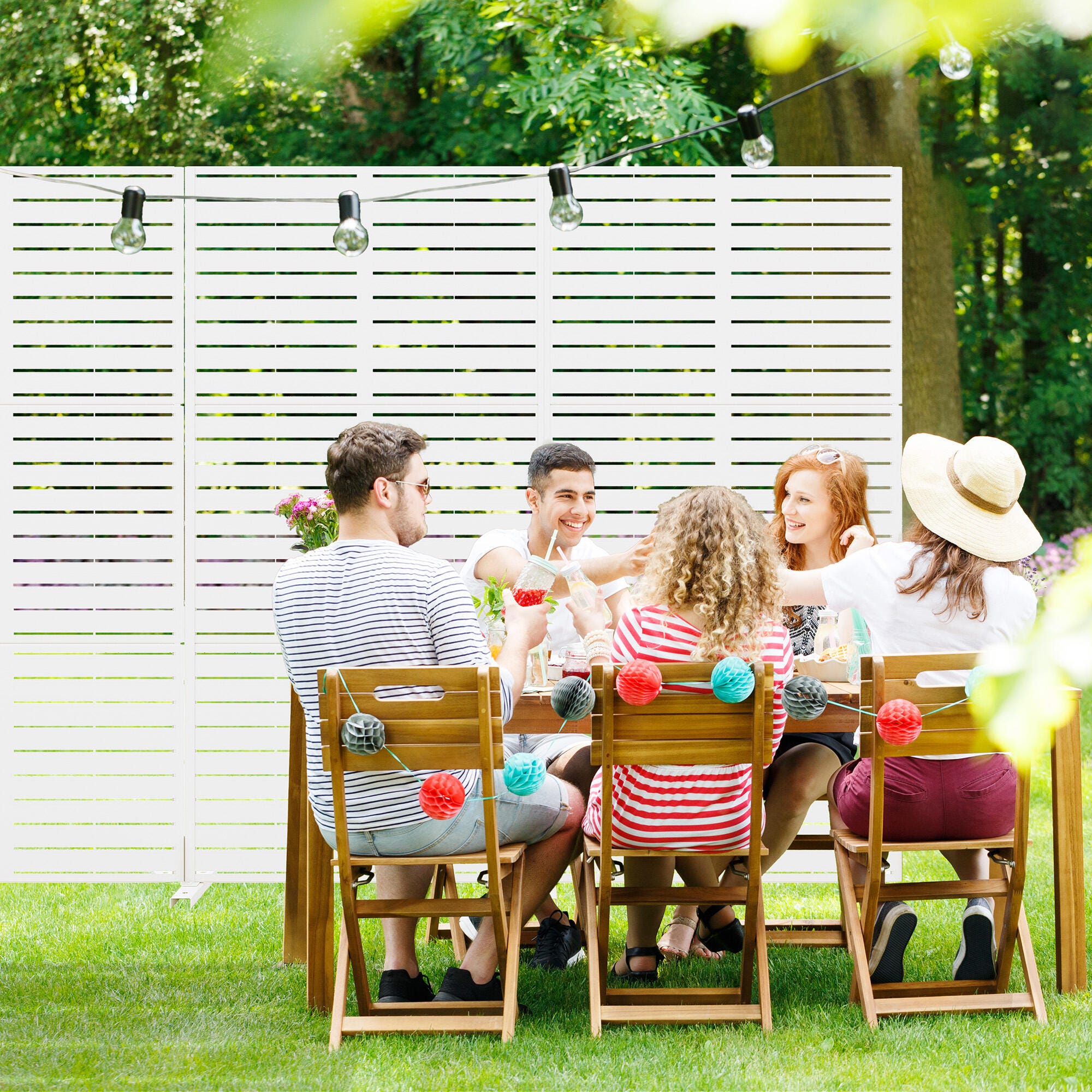 Dovelina TranquilBreeze 72" Wide Outdoor Privacy Screen, , large