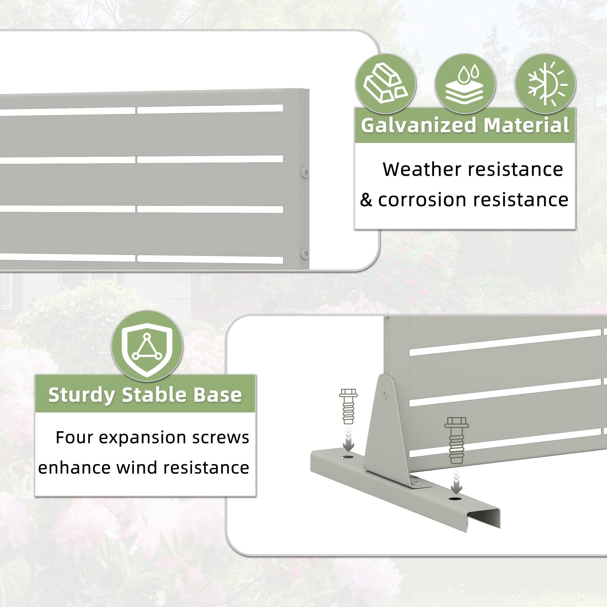 Dovelina TranquilBreeze 72" Outdoor Tall Privacy Screen, Gray, large