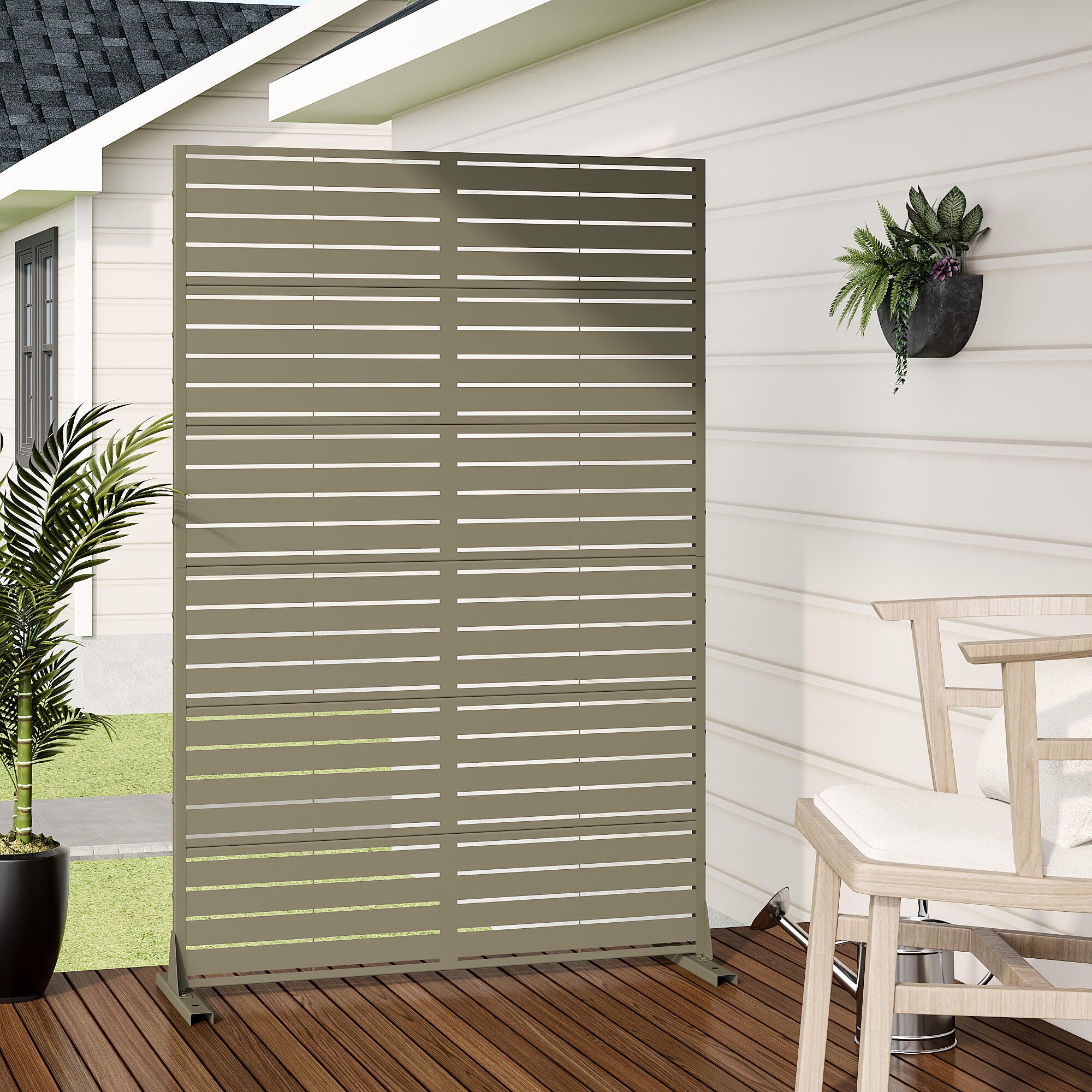 Dovelina TranquilBreeze 72" Outdoor Tall Privacy Screen, Green, large