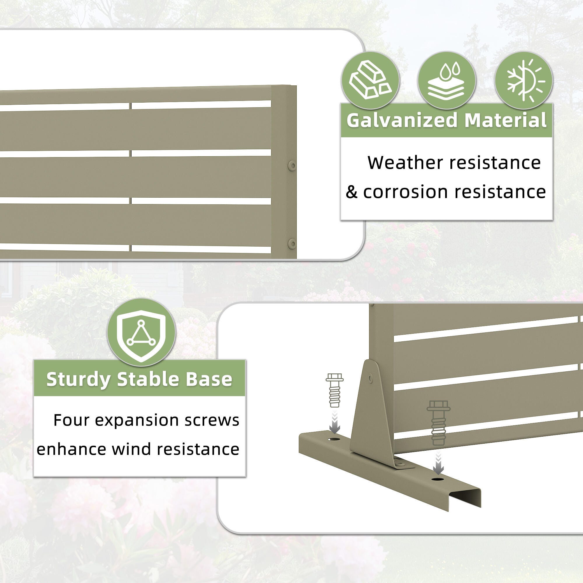 Dovelina TranquilBreeze 72" Outdoor Tall Privacy Screen, Green, large