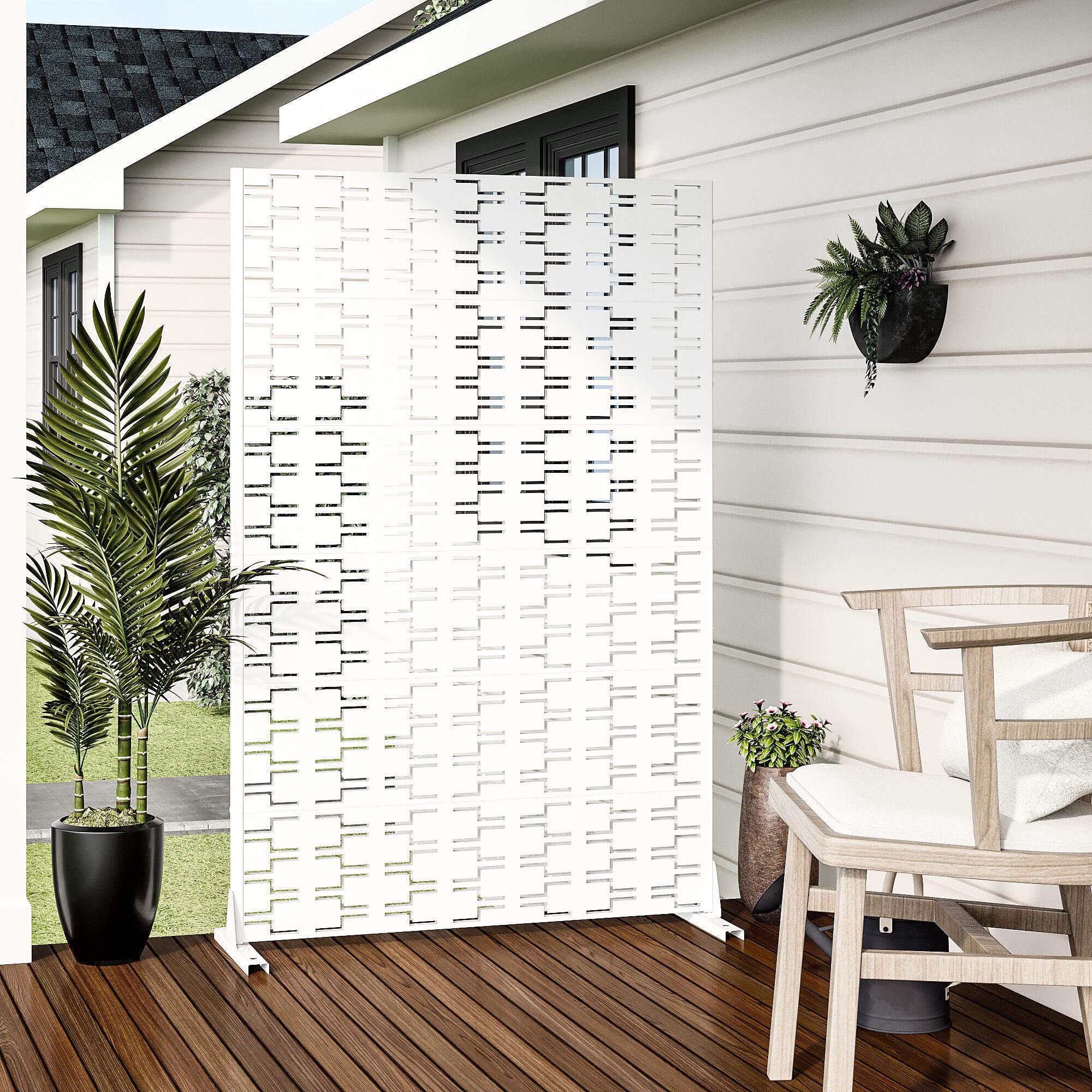 Dovelina Verano 72" Outdoor Brick Pattern Privacy Screen, , large