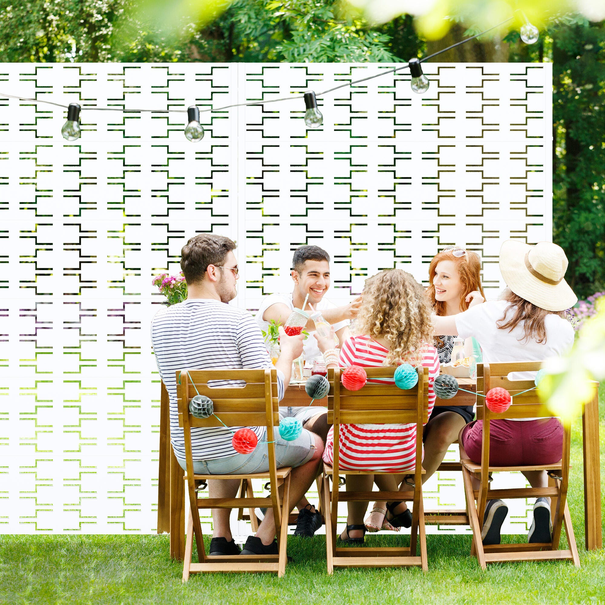 Dovelina Verano 72" Outdoor Brick Pattern Privacy Screen, , large