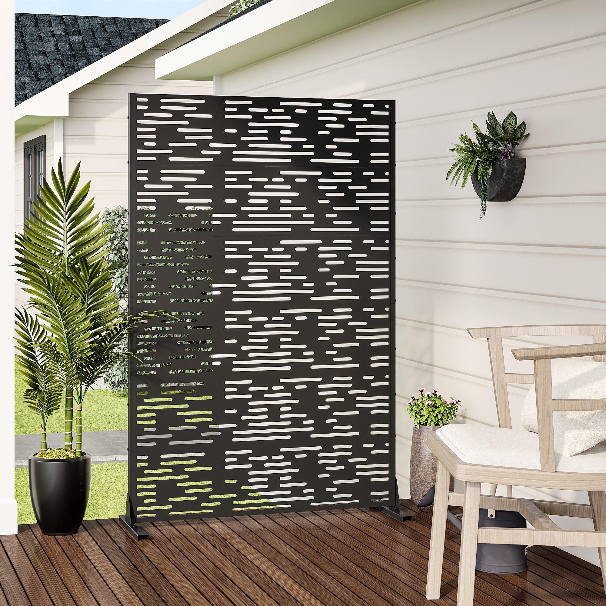 Dovelina Verano 72" Outdoor Shadow Pattern Rustproof Privacy Screen, , large