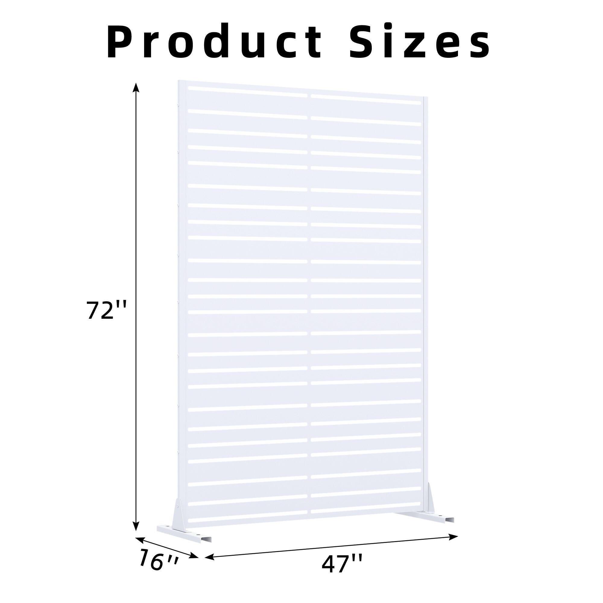 Dovelina Verano 72" Outdoor Strip Pattern Rustproof Privacy Screen, , large