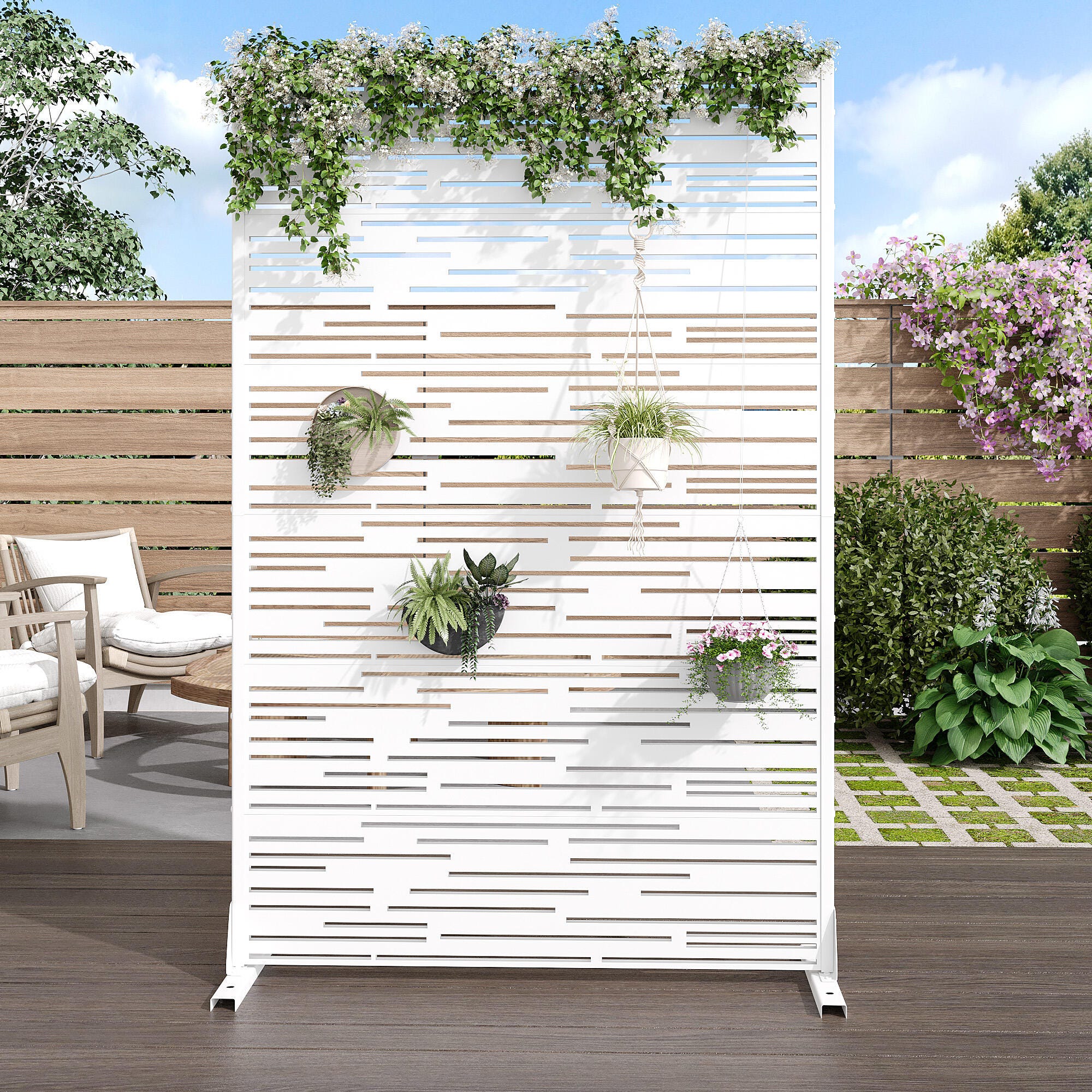 Dovelina Verano 72" Outdoor Shadow Pattern Privacy Screen, , large