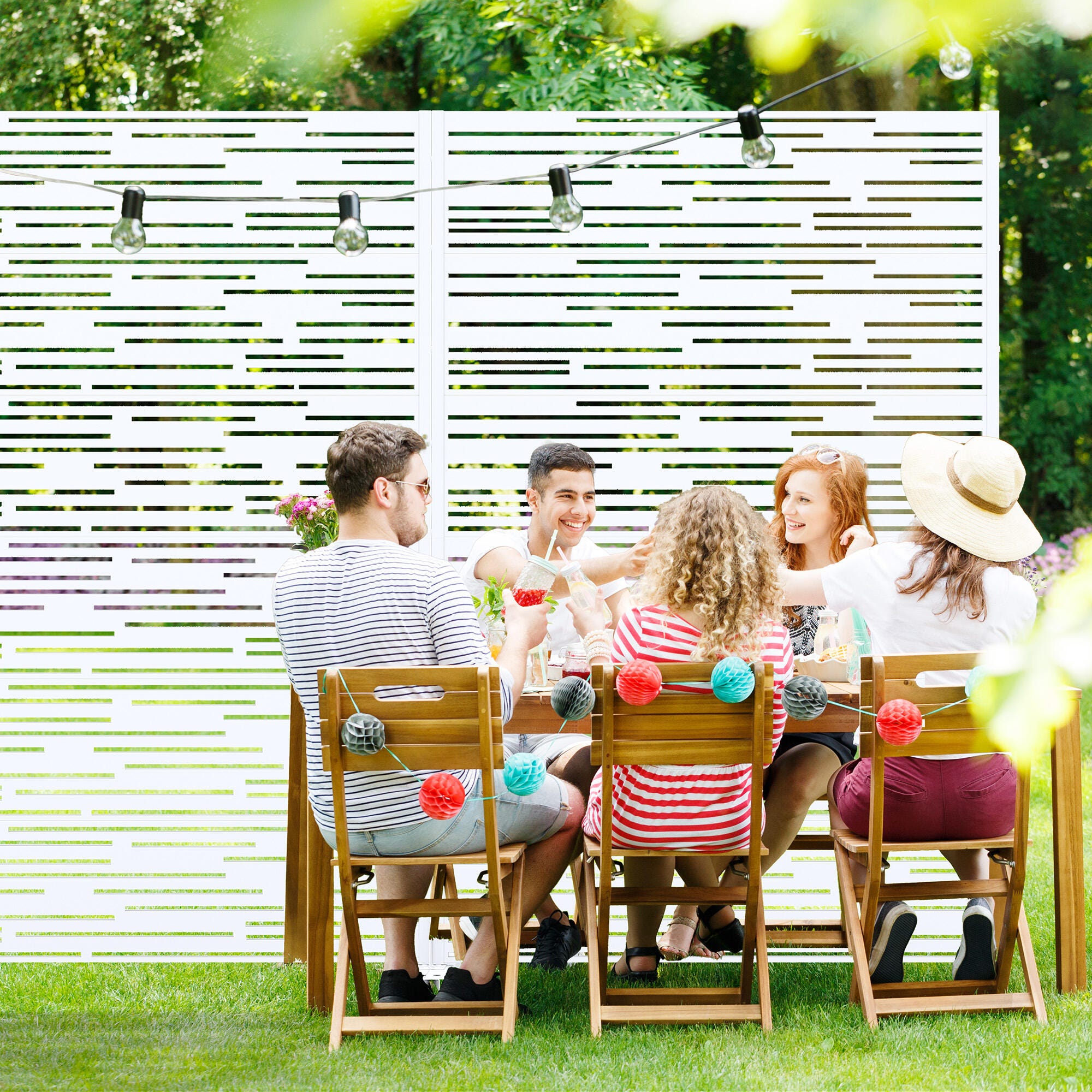 Dovelina Verano 72" Outdoor Shadow Pattern Privacy Screen, , large