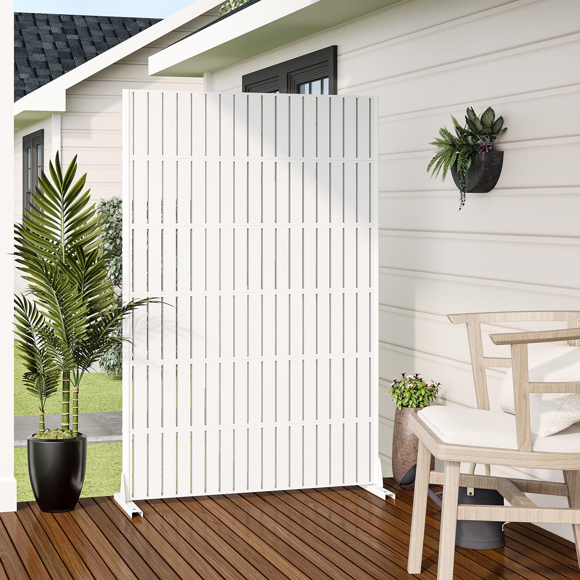 Dovelina Verano 72" Outdoor Vertical Slat Pattern Rustproof Privacy Screen, , large