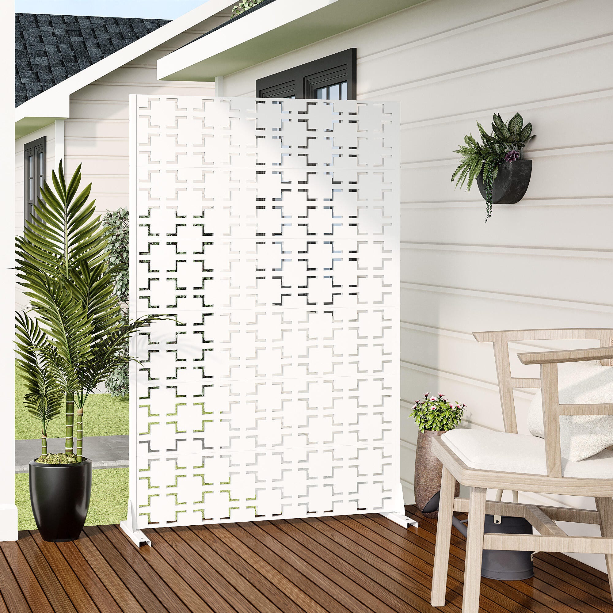 Dovelina Verano 72" Outdoor Square Pattern Privacy Screen, , large