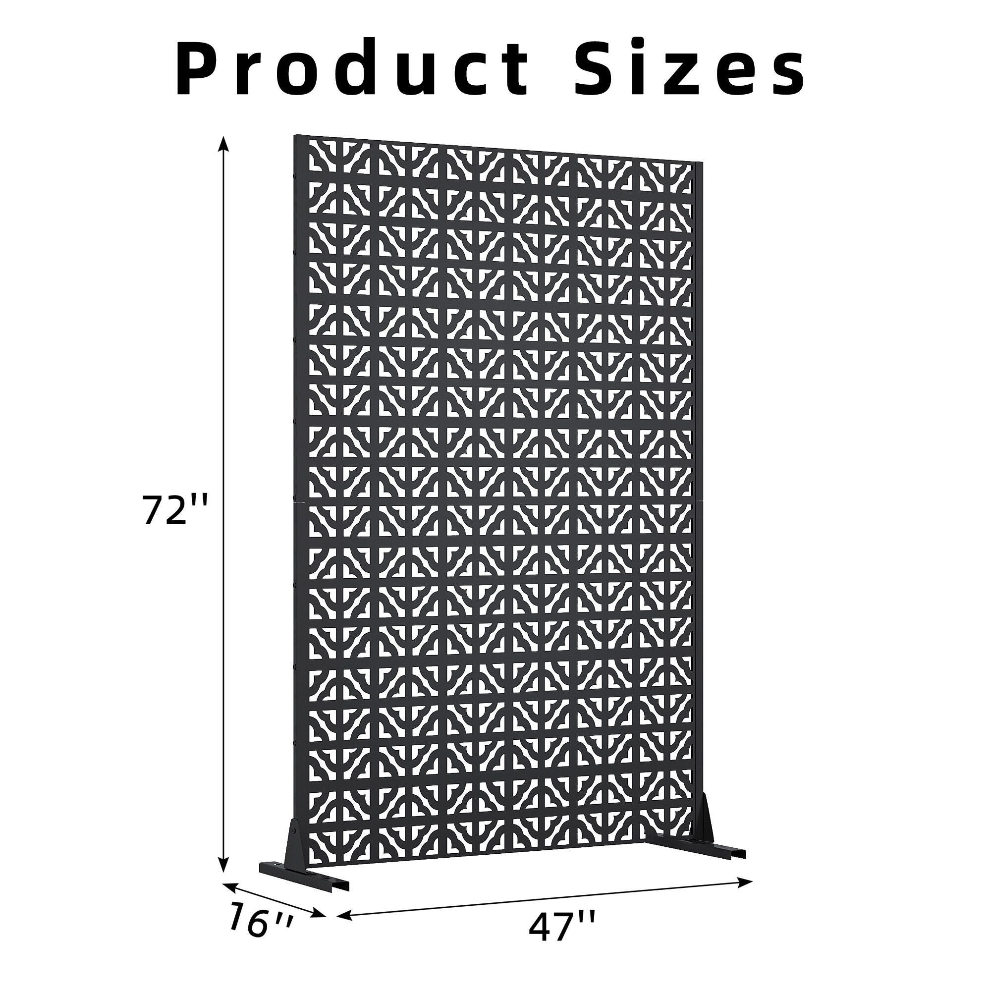 Dovelina Verano 72" Outdoor Clover Pattern Privacy Screen, , large