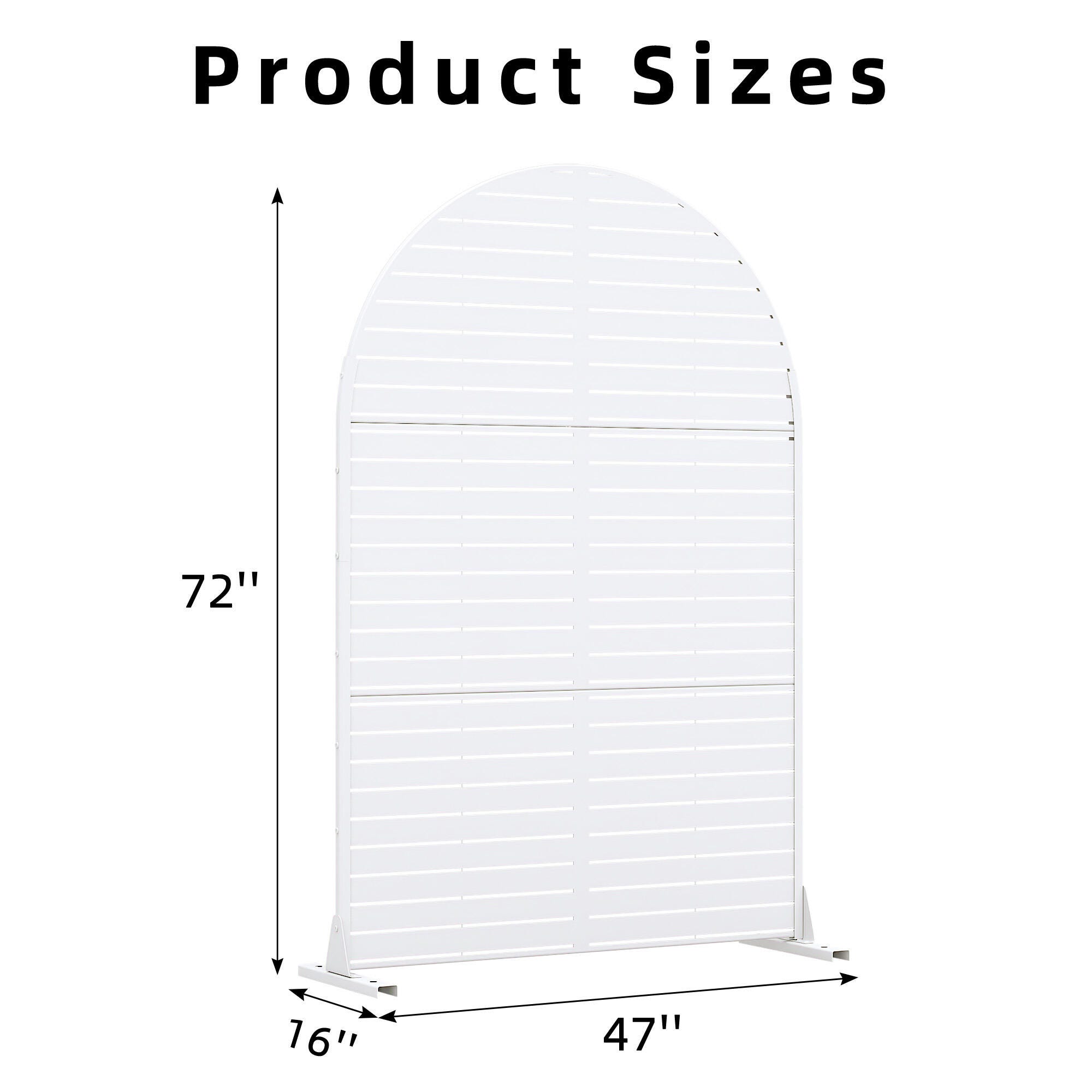 Dovelina Verano 72" Outdoor Louvered Pattern Privacy Screen, White, large