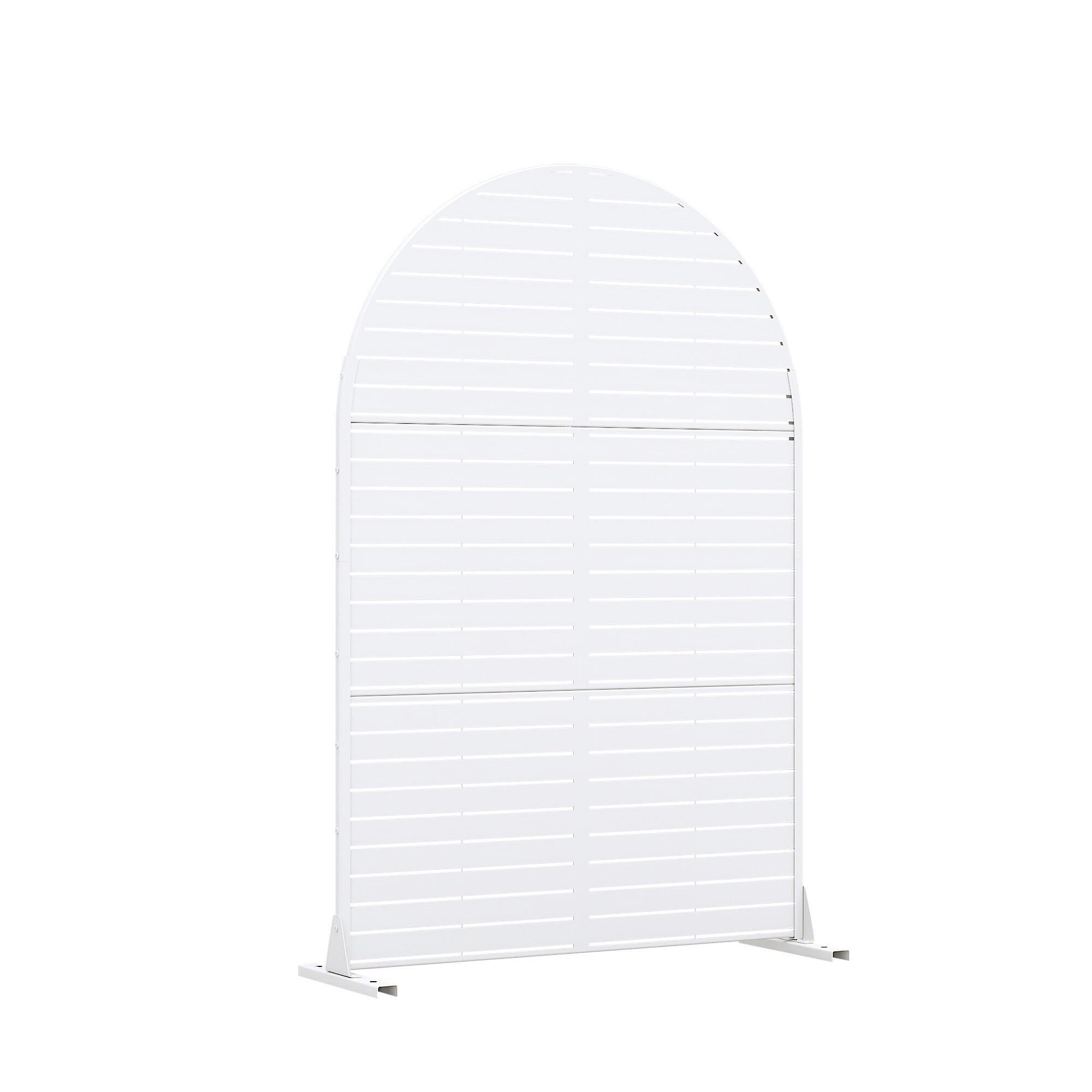 Dovelina Verano 72" Outdoor Louvered Pattern Privacy Screen, White, large