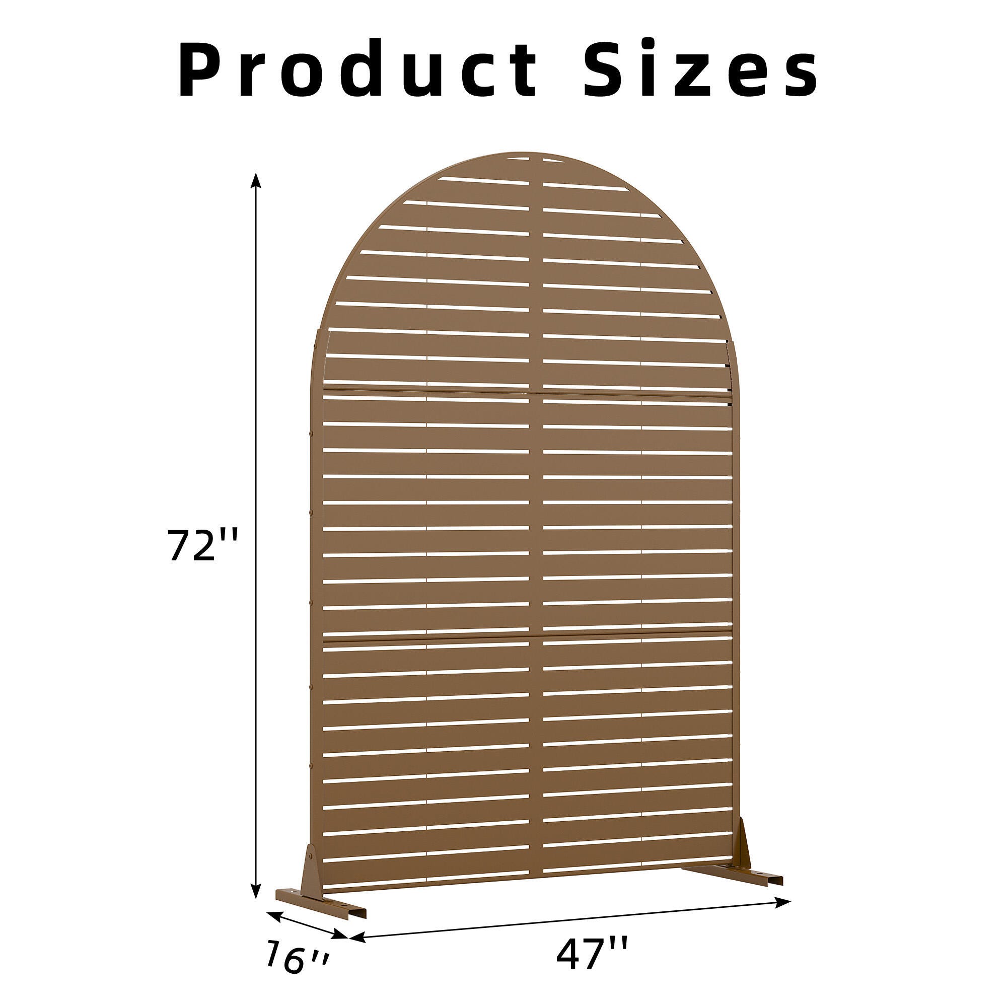 Dovelina Verano 72" Outdoor Louvered Pattern Privacy Screen, Brown, large
