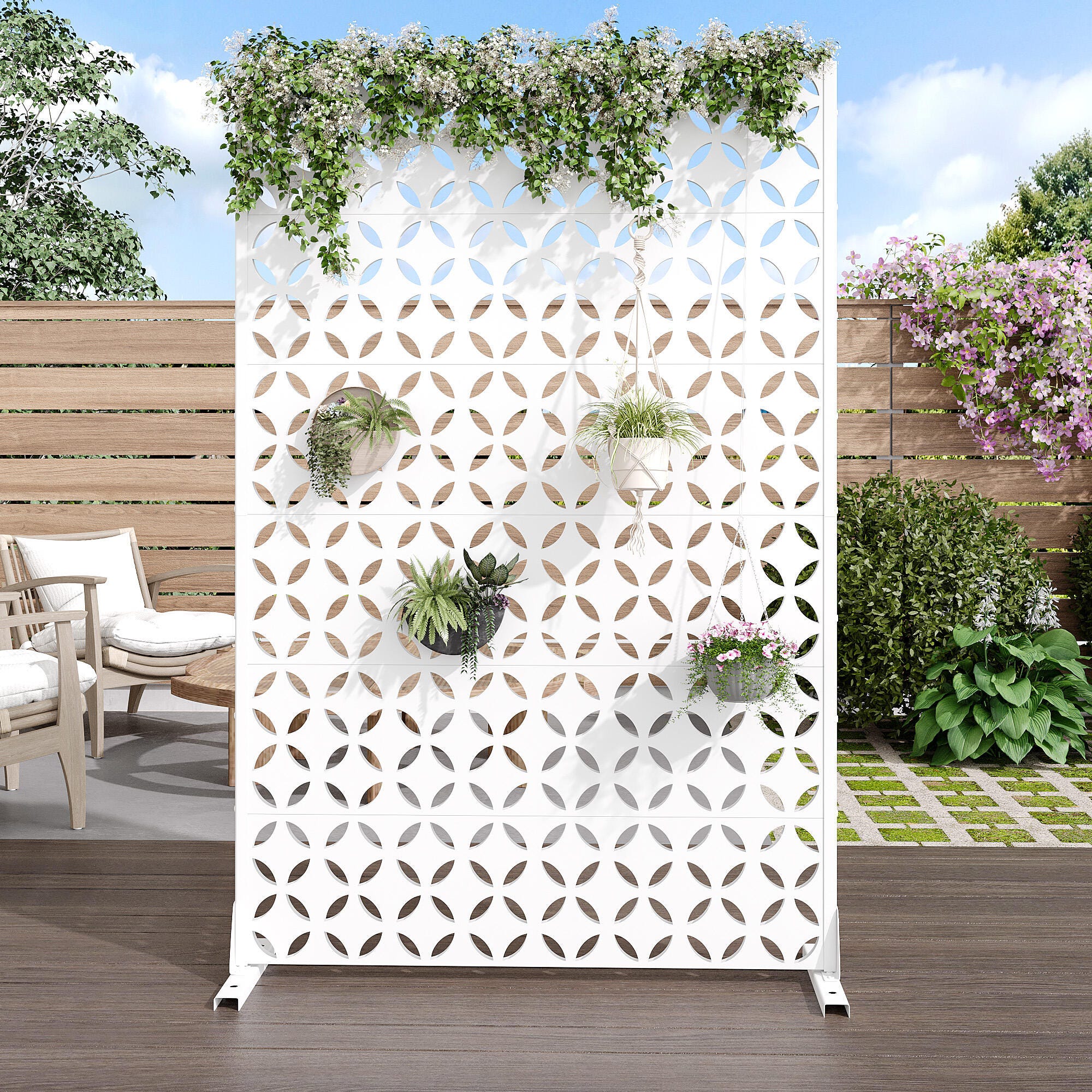 Dovelina Verano 72" Indoor/Outdoor Coin Pattern Privacy Screen, , large