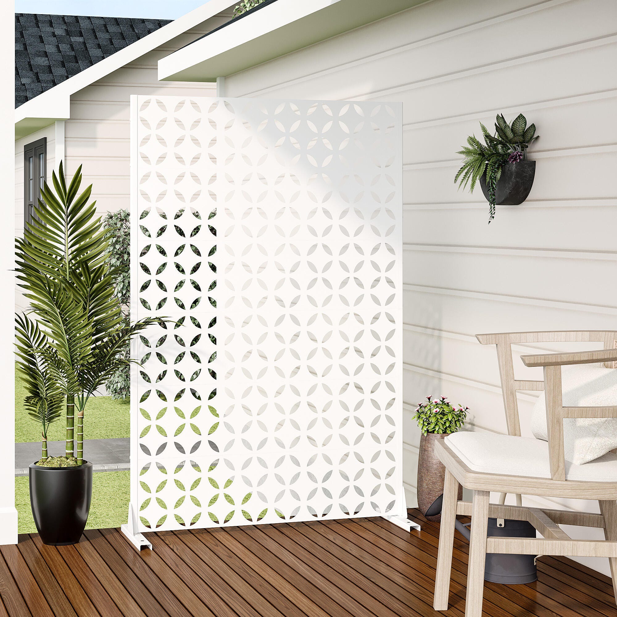 Dovelina Verano 72" Indoor/Outdoor Coin Pattern Privacy Screen, , large