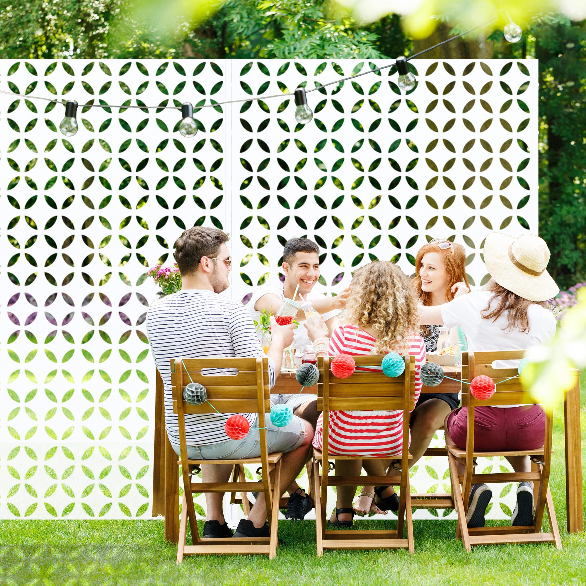Dovelina Verano 72" Indoor/Outdoor Coin Pattern Privacy Screen, , large