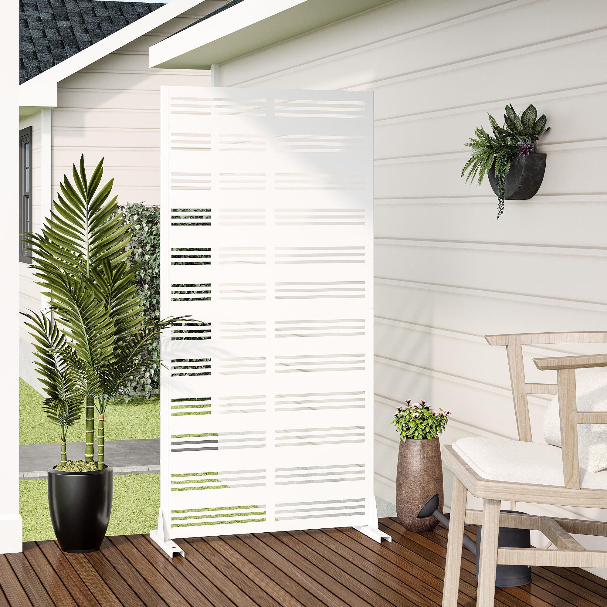 Dovelina Verano 72" Outdoor Strip Pattern Privacy Screen, , large