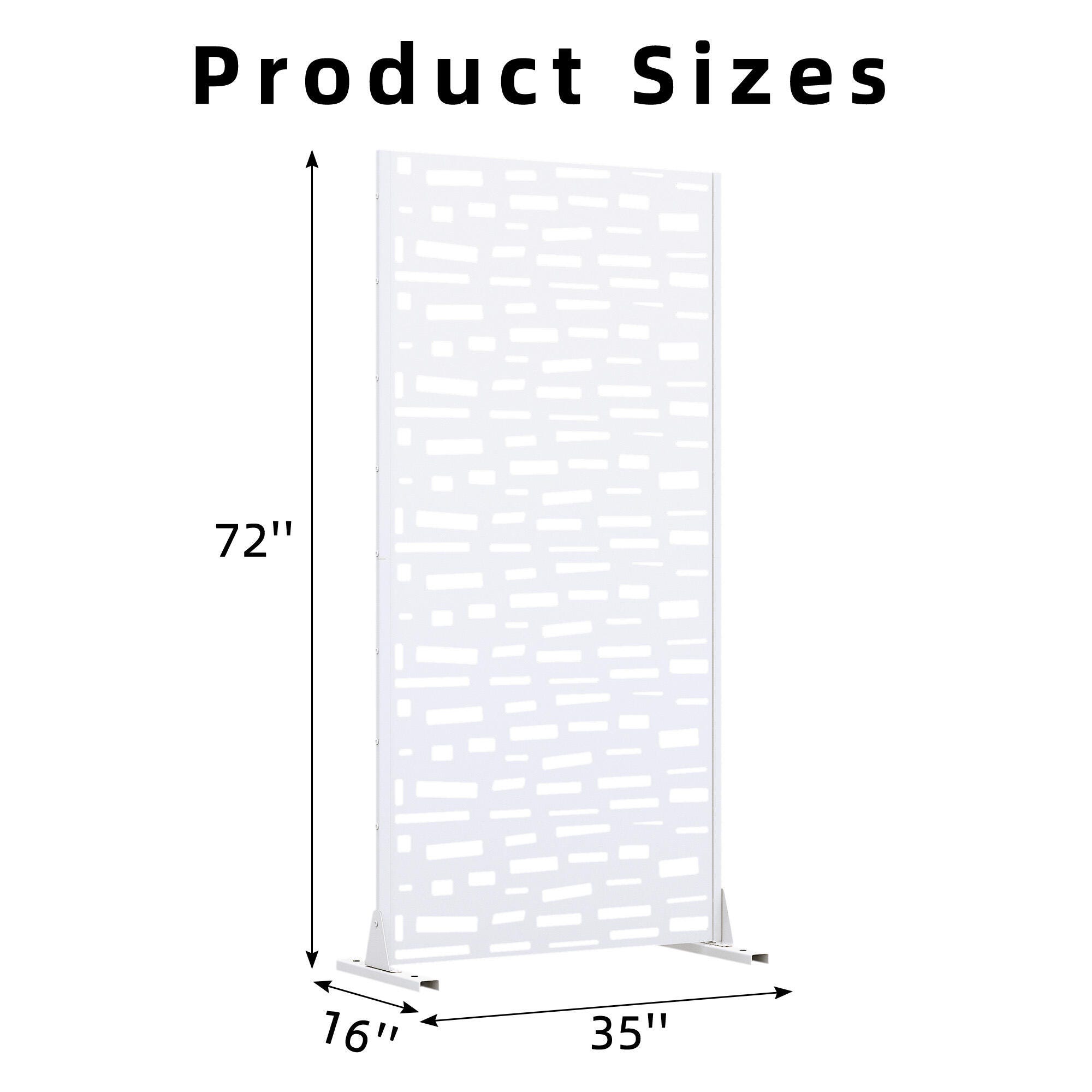 Dovelina Verano 72" Outdoor Abstract Pattern Privacy Screen, White, large