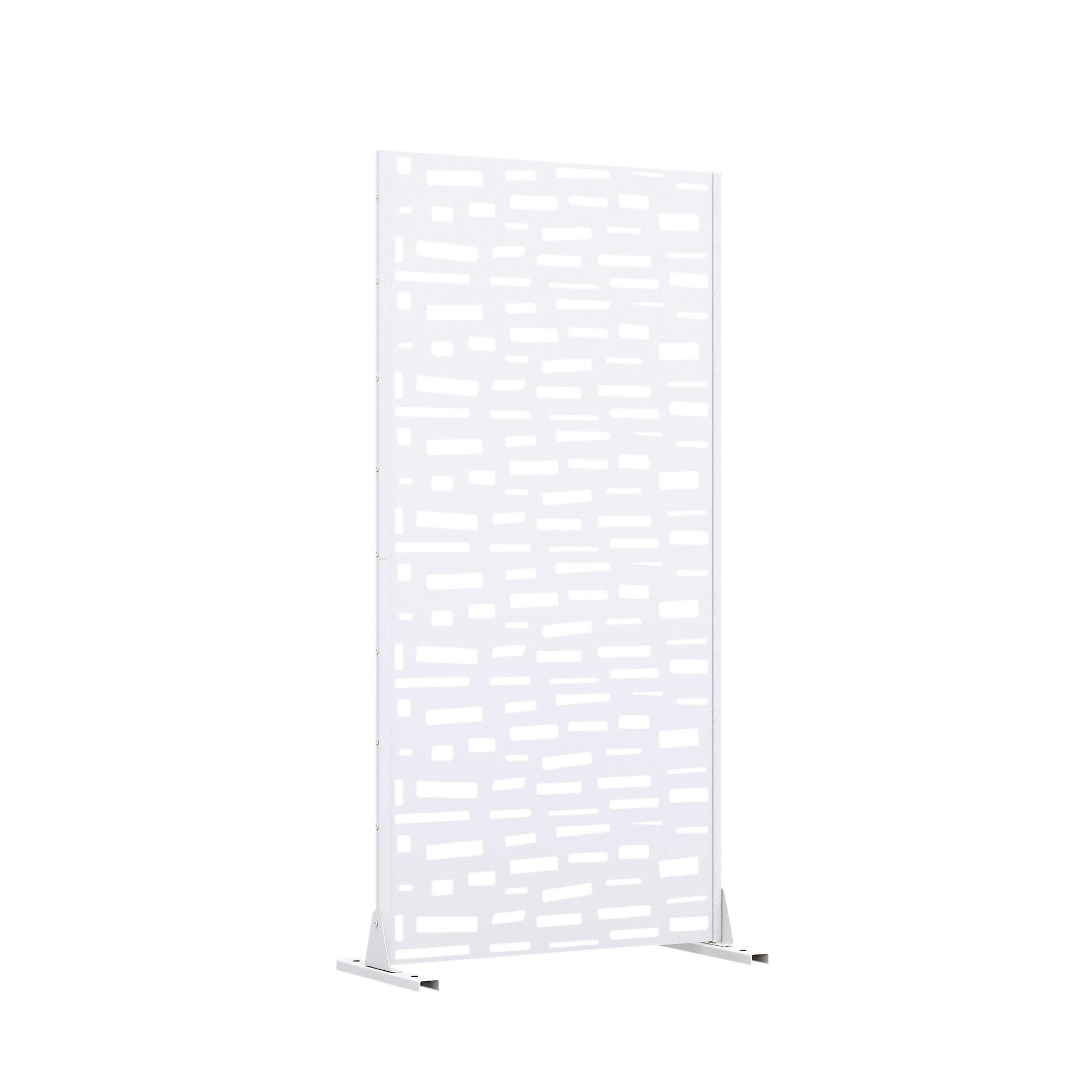 Dovelina Verano 72" Outdoor Abstract Pattern Privacy Screen, White, large