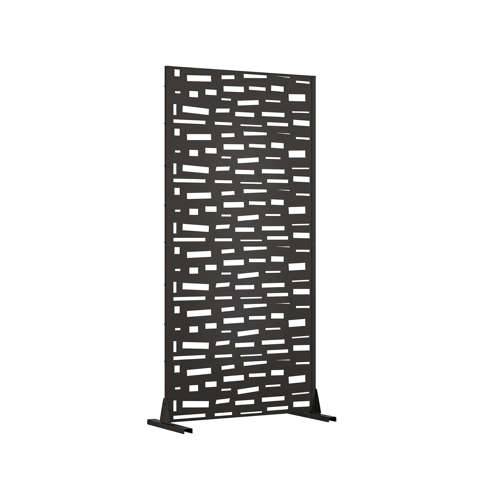 Dovelina Verano 72" Outdoor Abstract Pattern Privacy Screen, Black, large