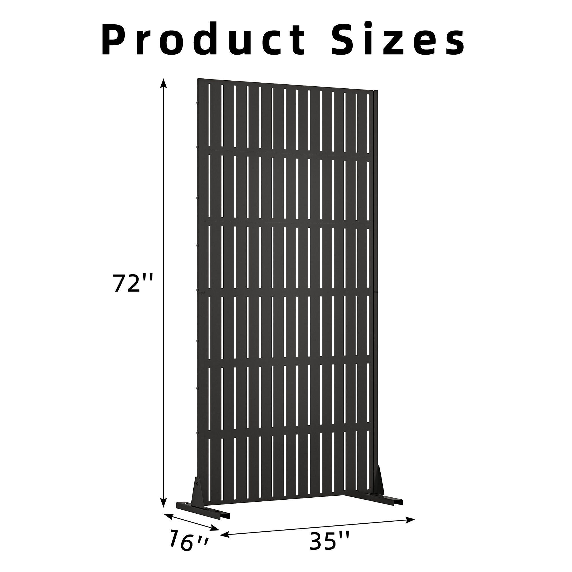 Dovelina Verano 72" Outdoor Vertical Slat Pattern Privacy Screen, , large