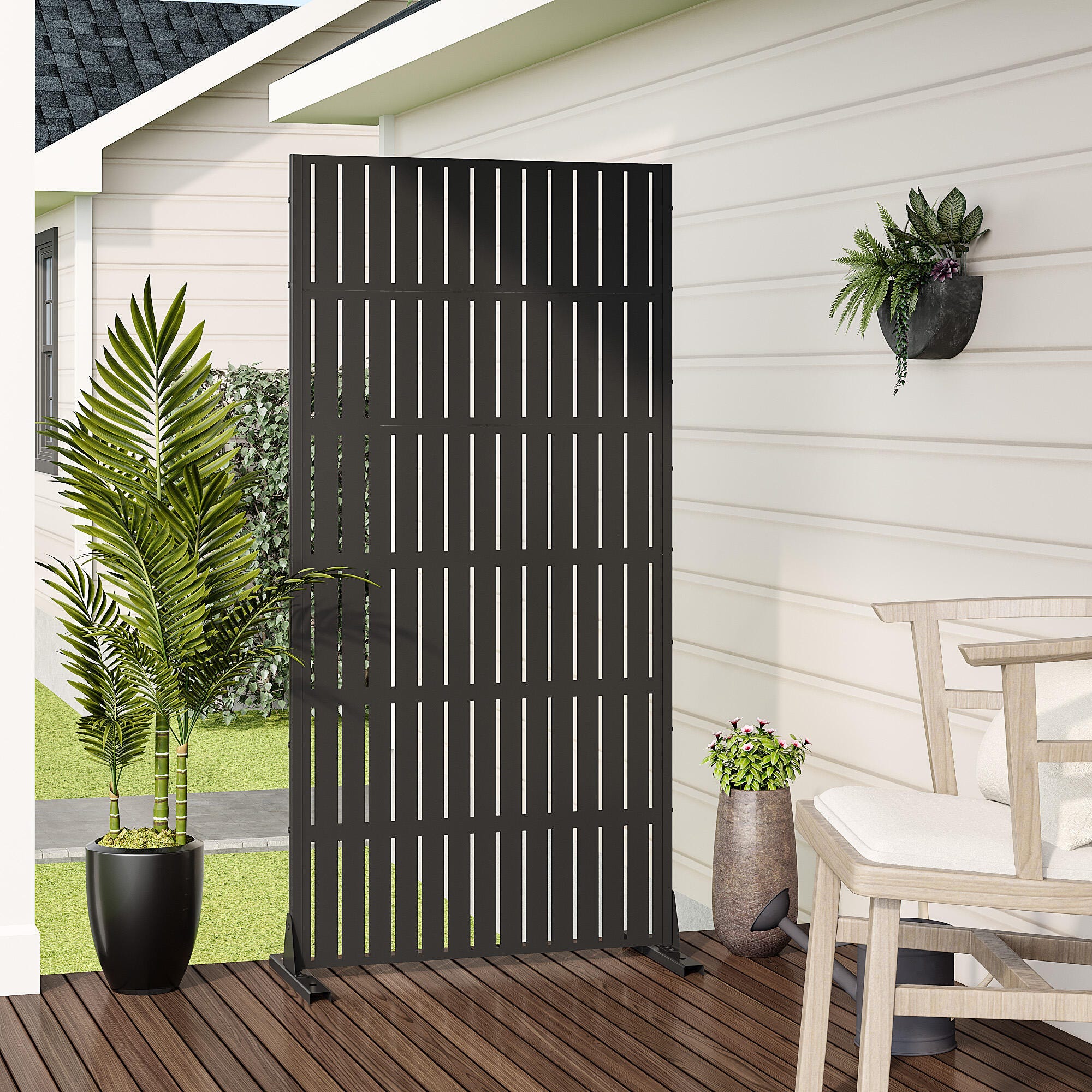 Dovelina Verano 72" Outdoor Vertical Slat Pattern Privacy Screen, , large