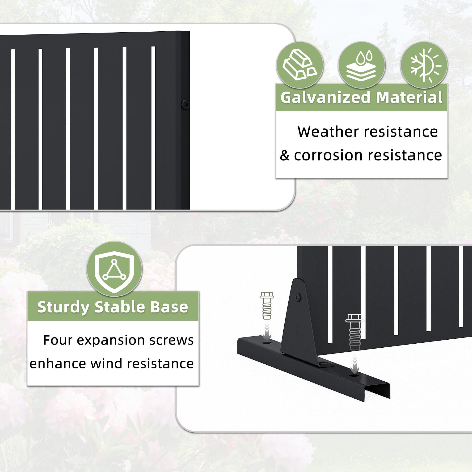 Dovelina Verano 72" Outdoor Vertical Slat Pattern Privacy Screen, , large