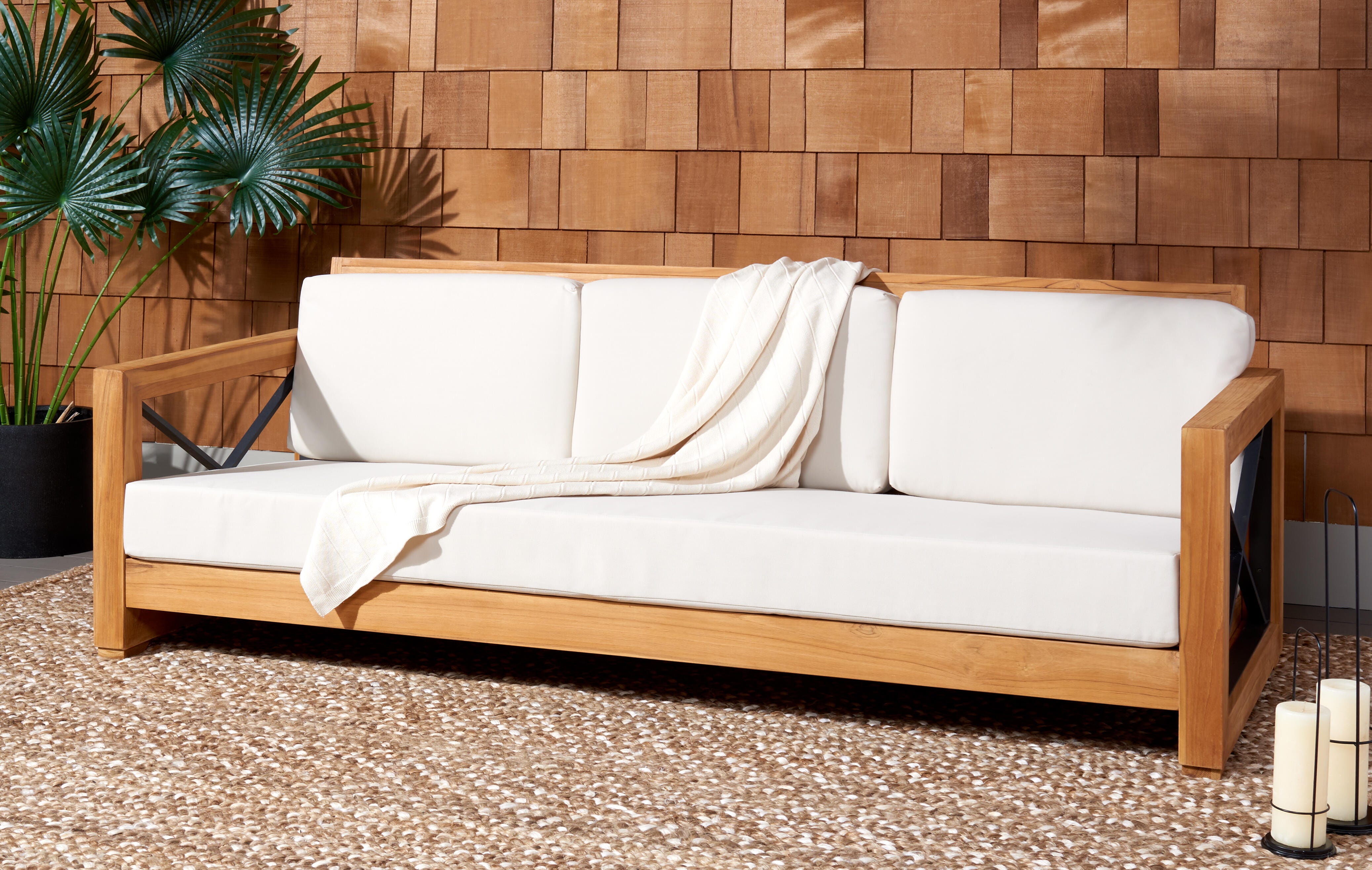 Safavieh Andros Outdoor Sofa, , rollover